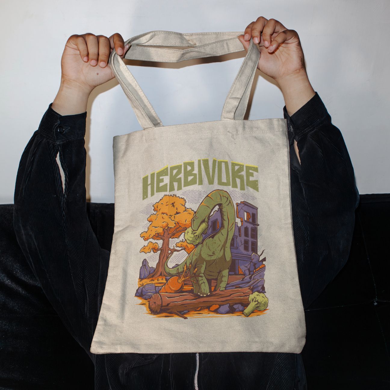 Herbivore Dinosaur Tote Bag - Vegan America