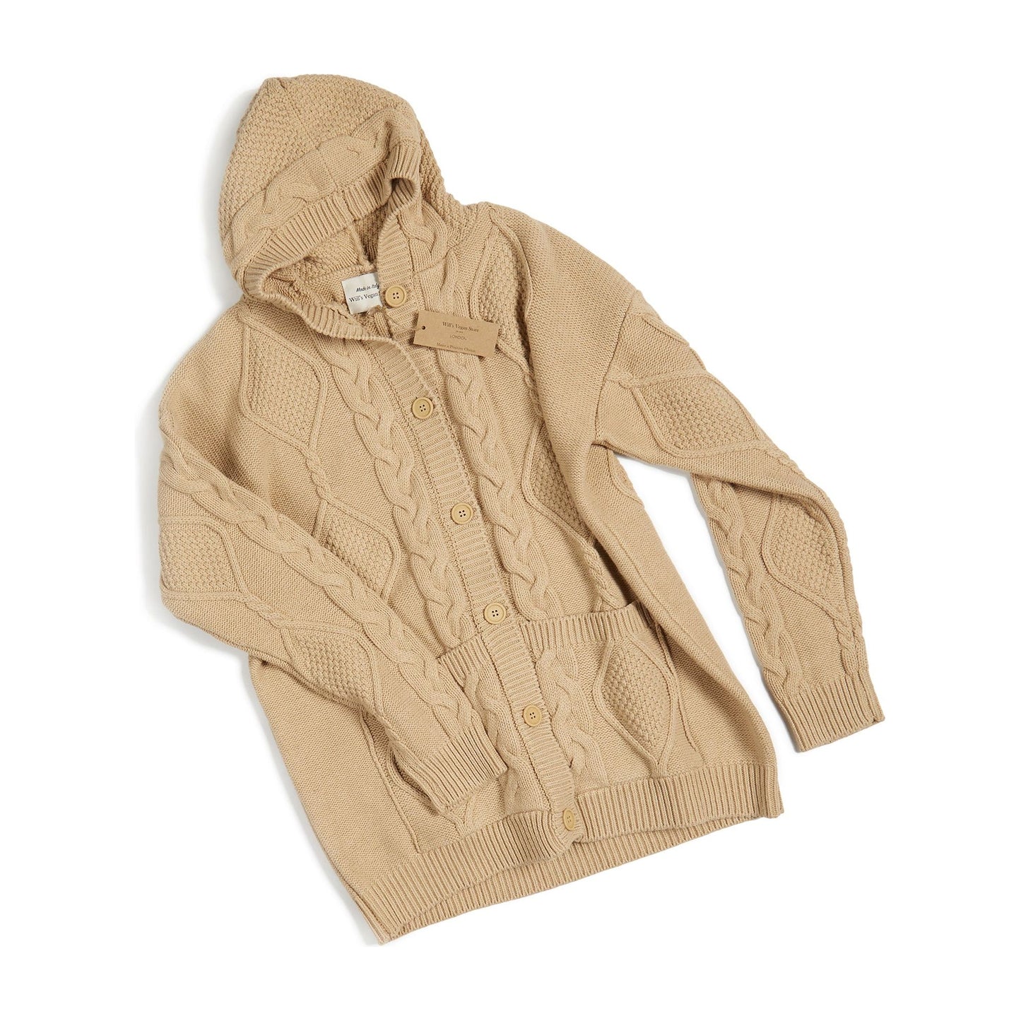 Hooded Button Up Knitted Cardigan