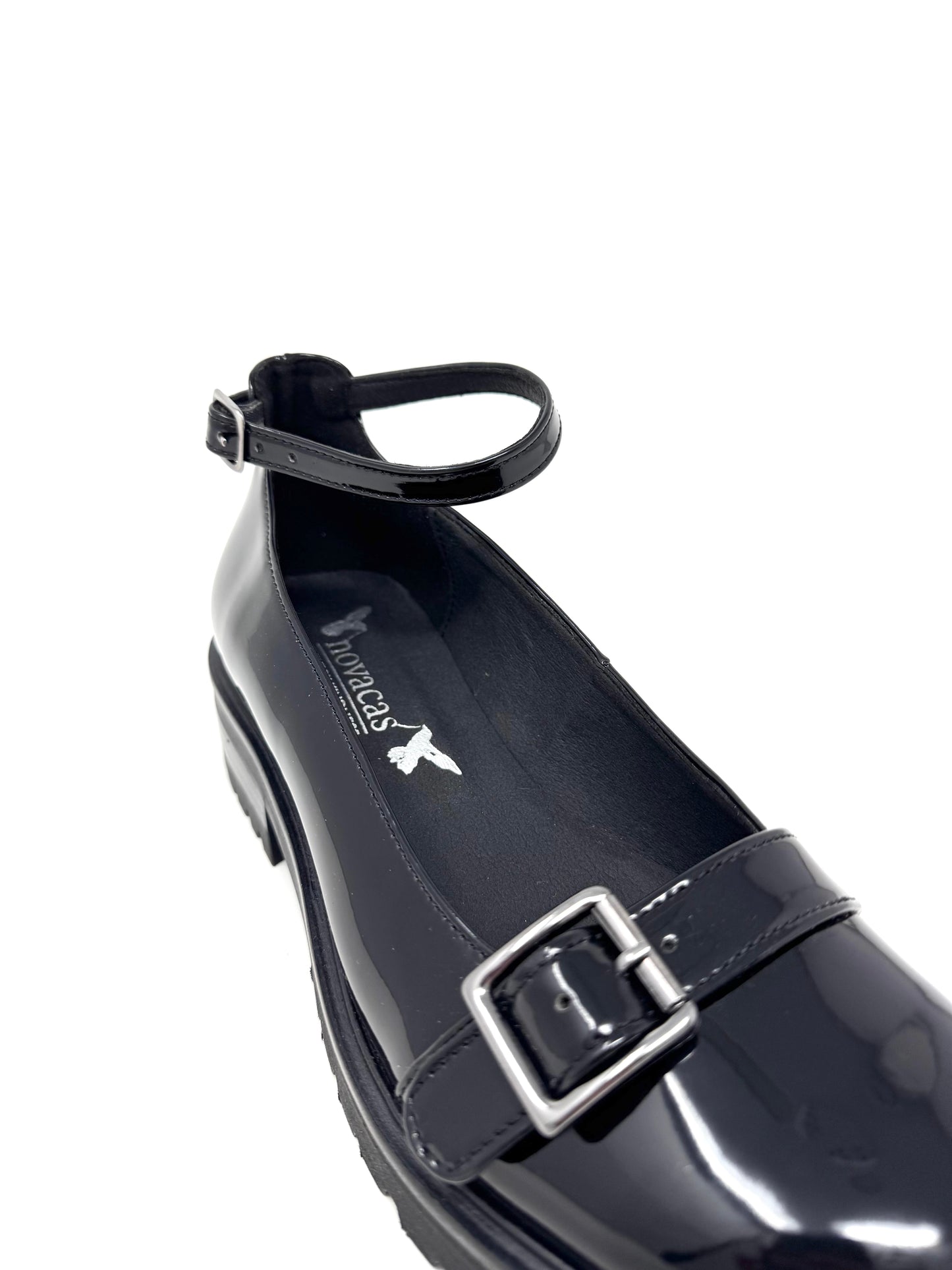 Lexie Mary Jane in Black Patent from Novacas