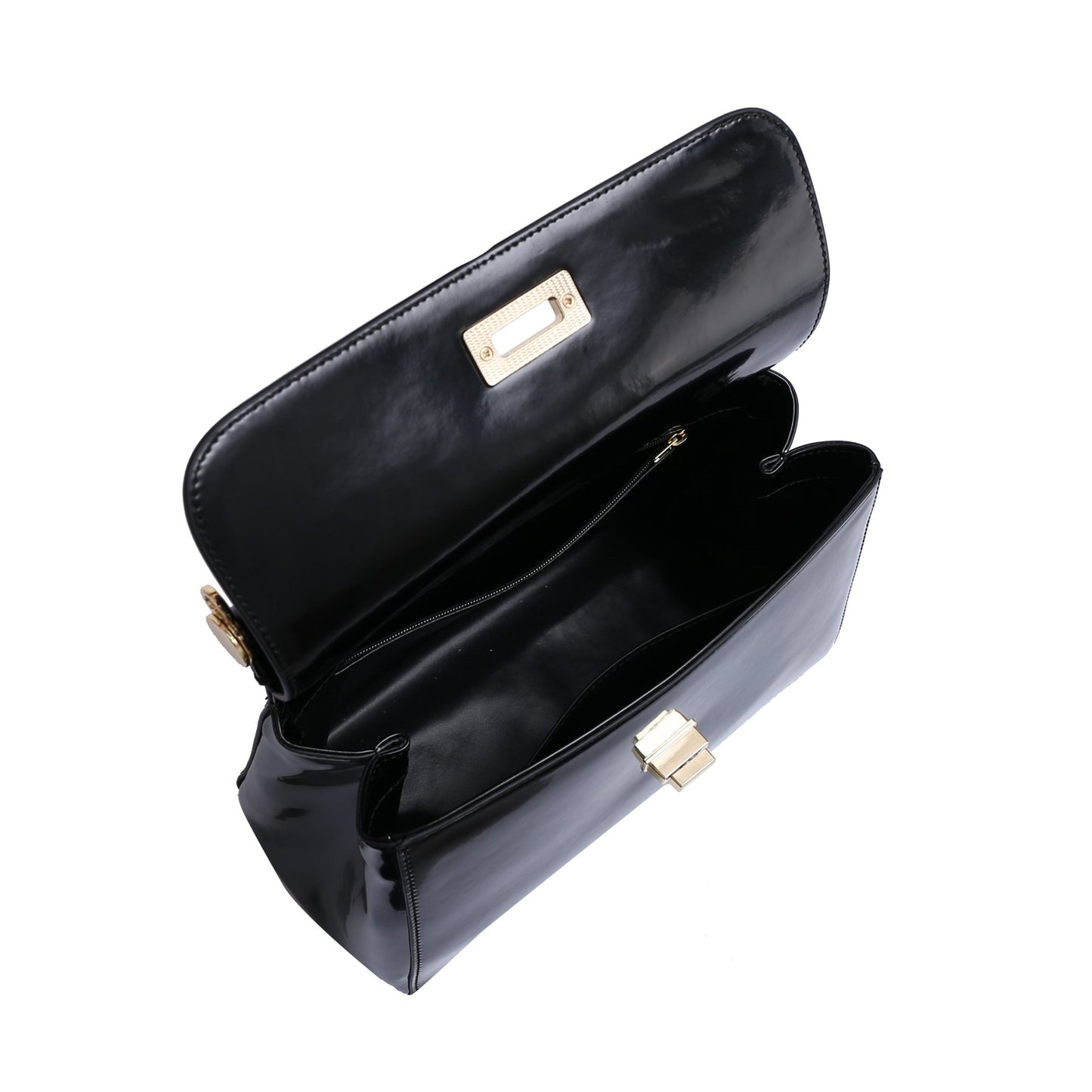Lady Bag 3 - Semi - Patent Black - Vegan America