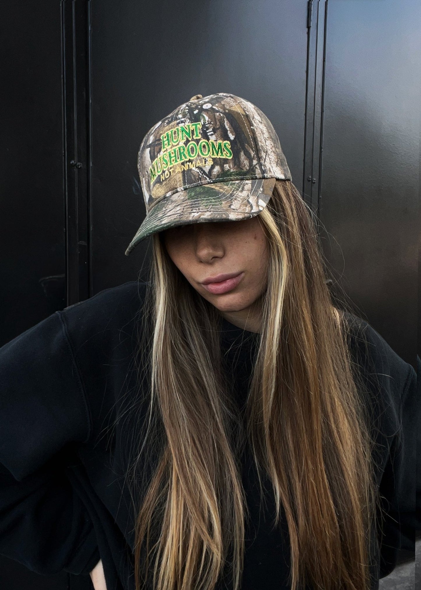 Hunt Mushrooms Not Animals Dad Hat - Vegan America