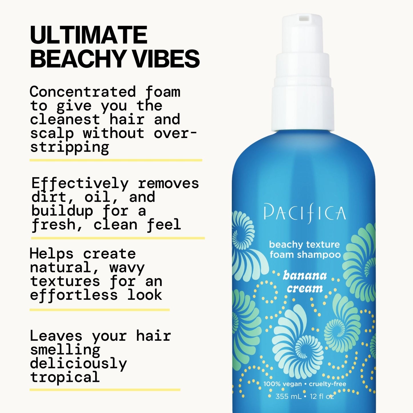 Banana Cream Beachy Texture Foam Shampoo