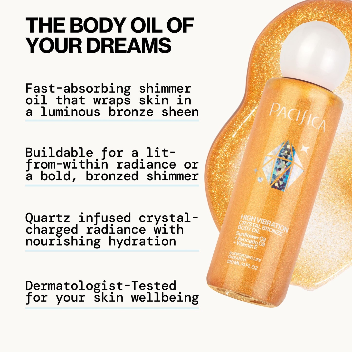 High Vibration Crystal Bronze Body Oil
