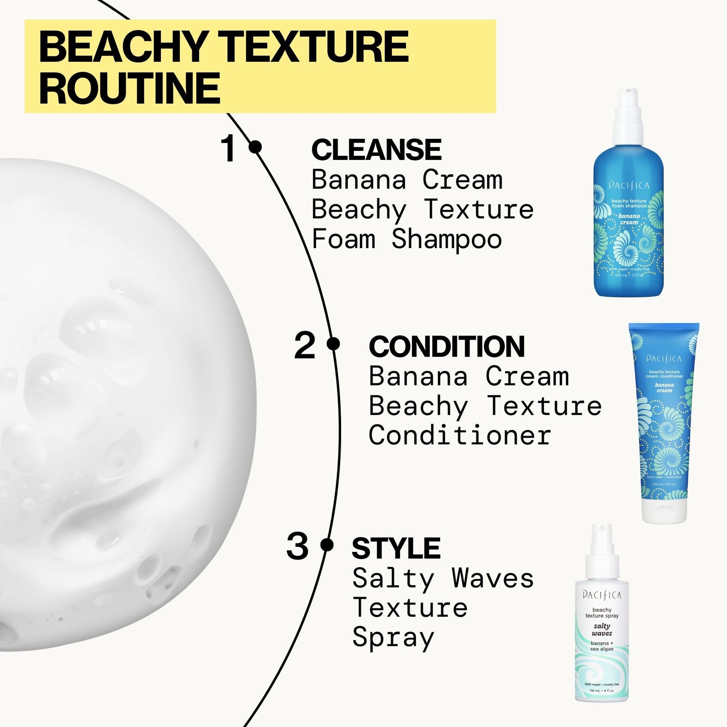 Banana Cream Beachy Texture Foam Shampoo