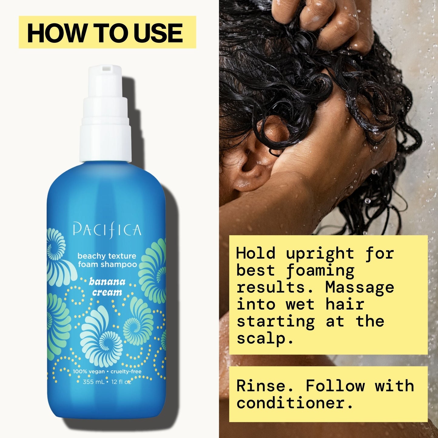 Banana Cream Beachy Texture Foam Shampoo