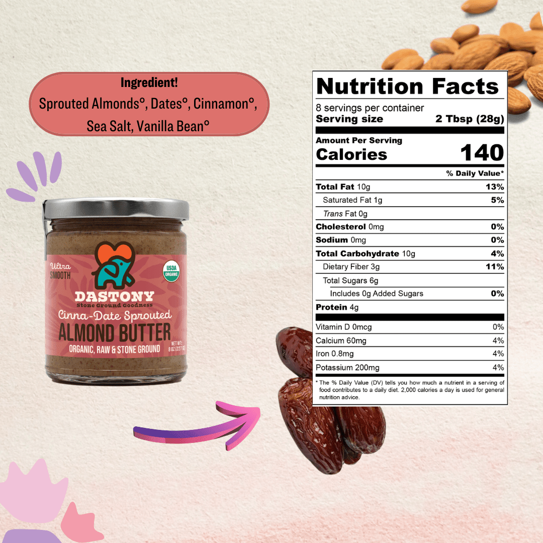 Cinna-Date Sprouted Almond Butter - Vegan America