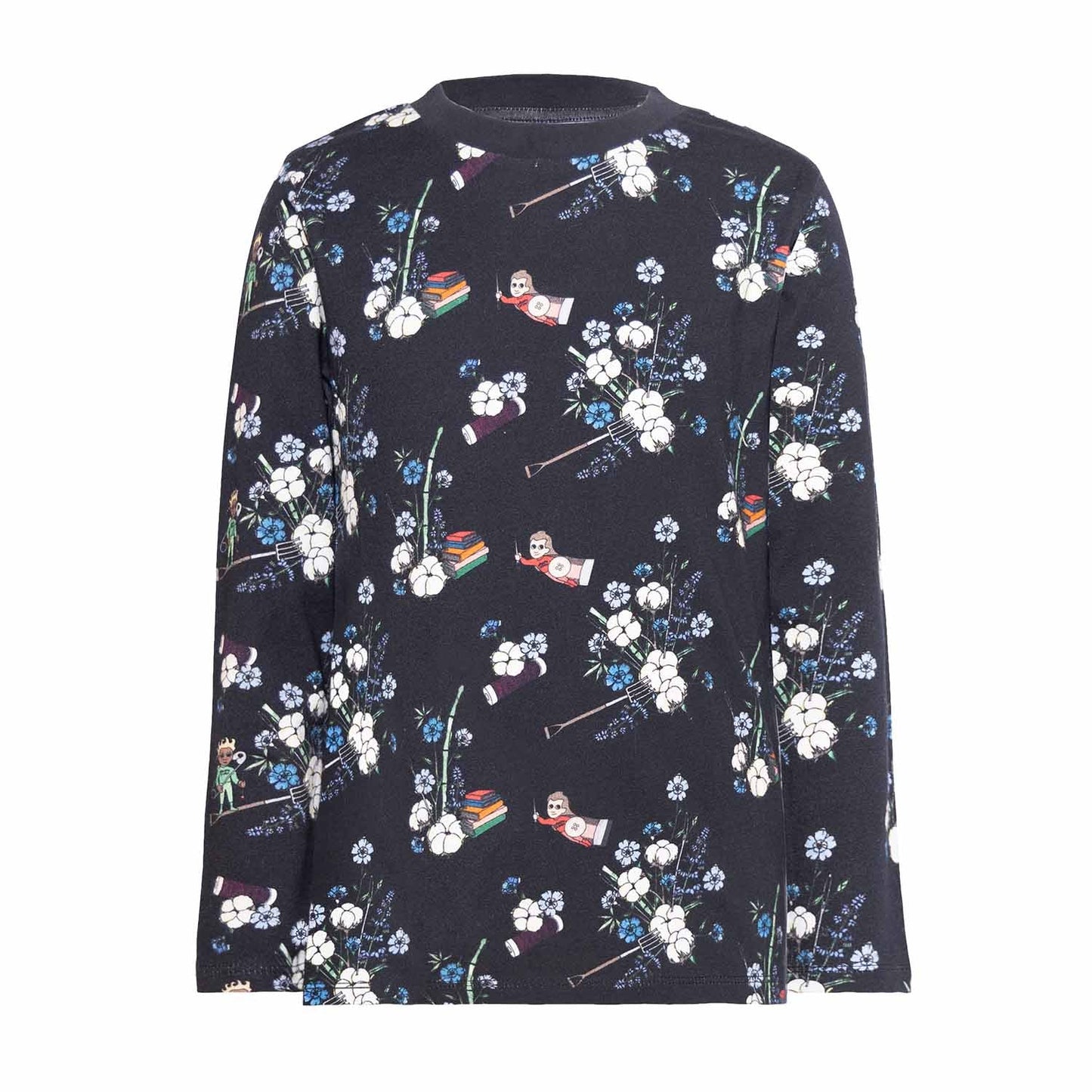 Black Floral T-shirt for Kids