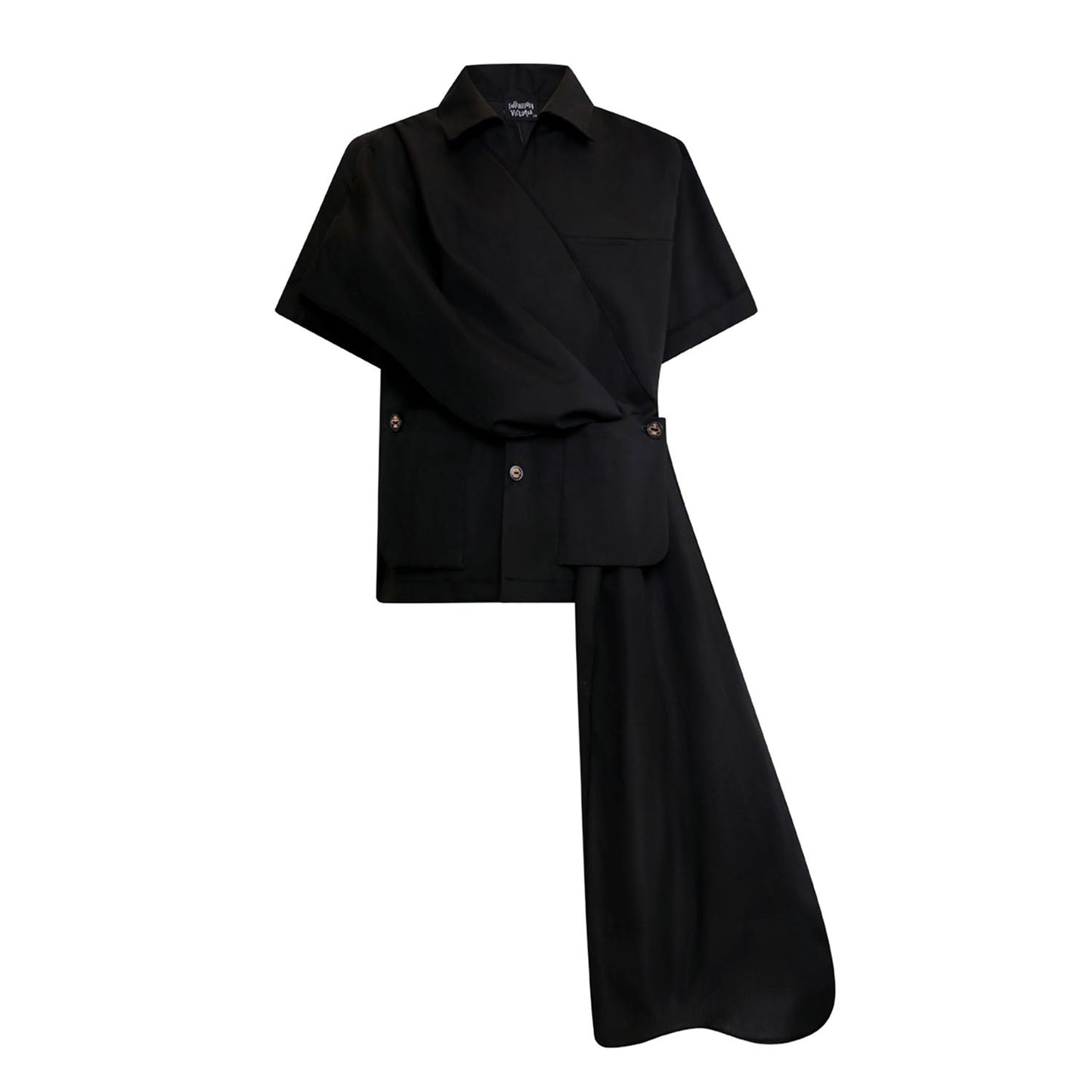 Zero Waste Black Designer Shirt for Boys and Girls