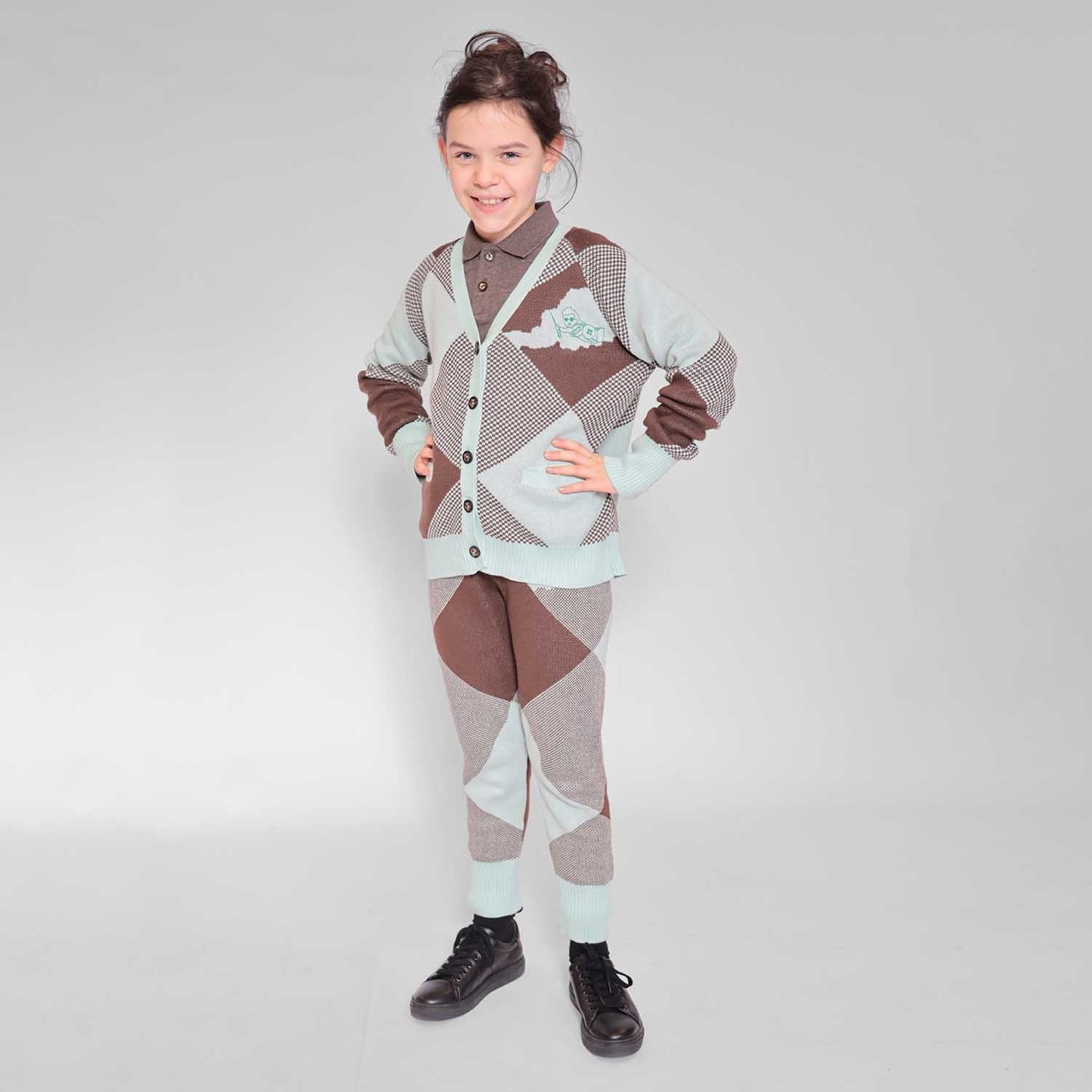 Kids Chestnut and Mint Knit Pants
