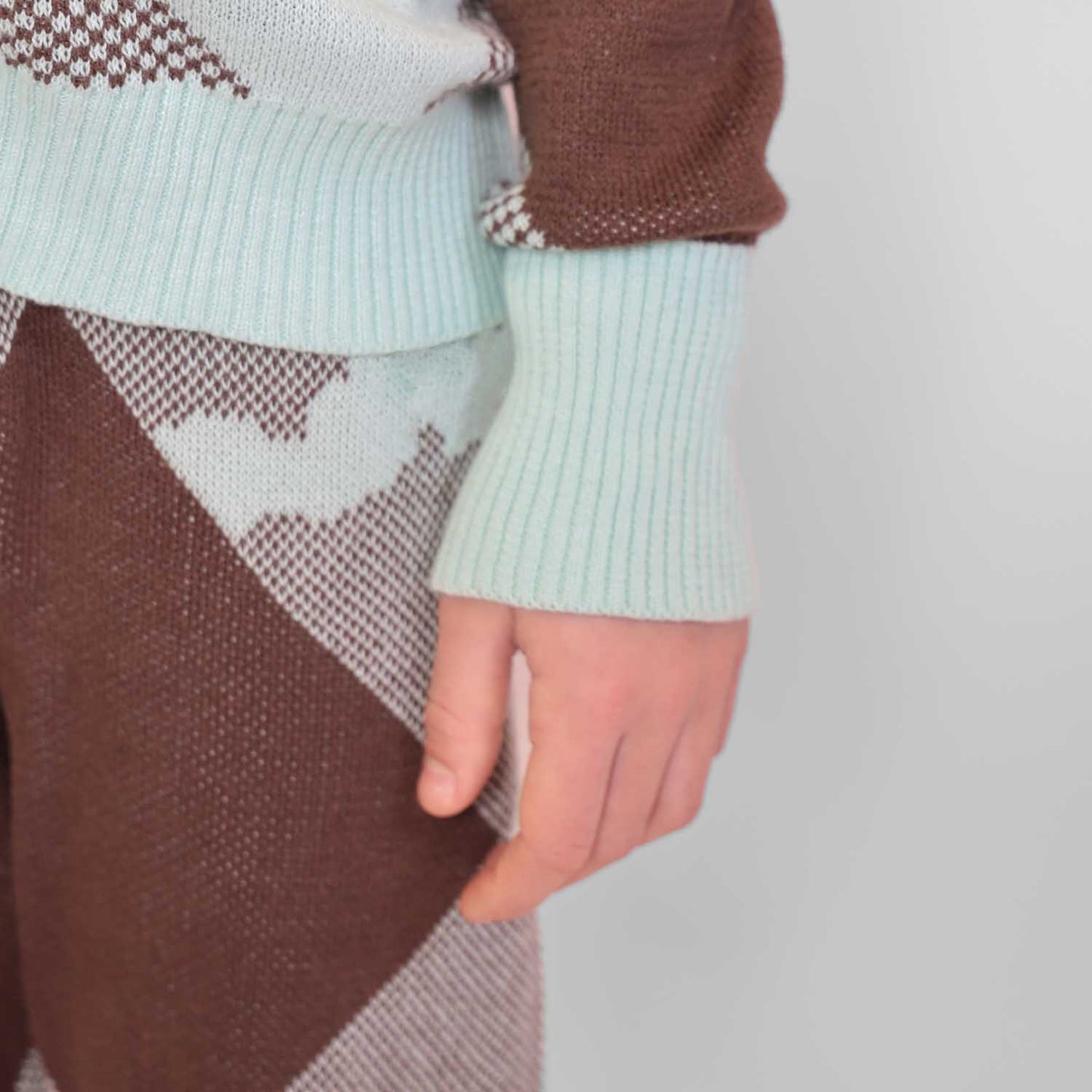 Kids Chestnut and Mint Knit Pants