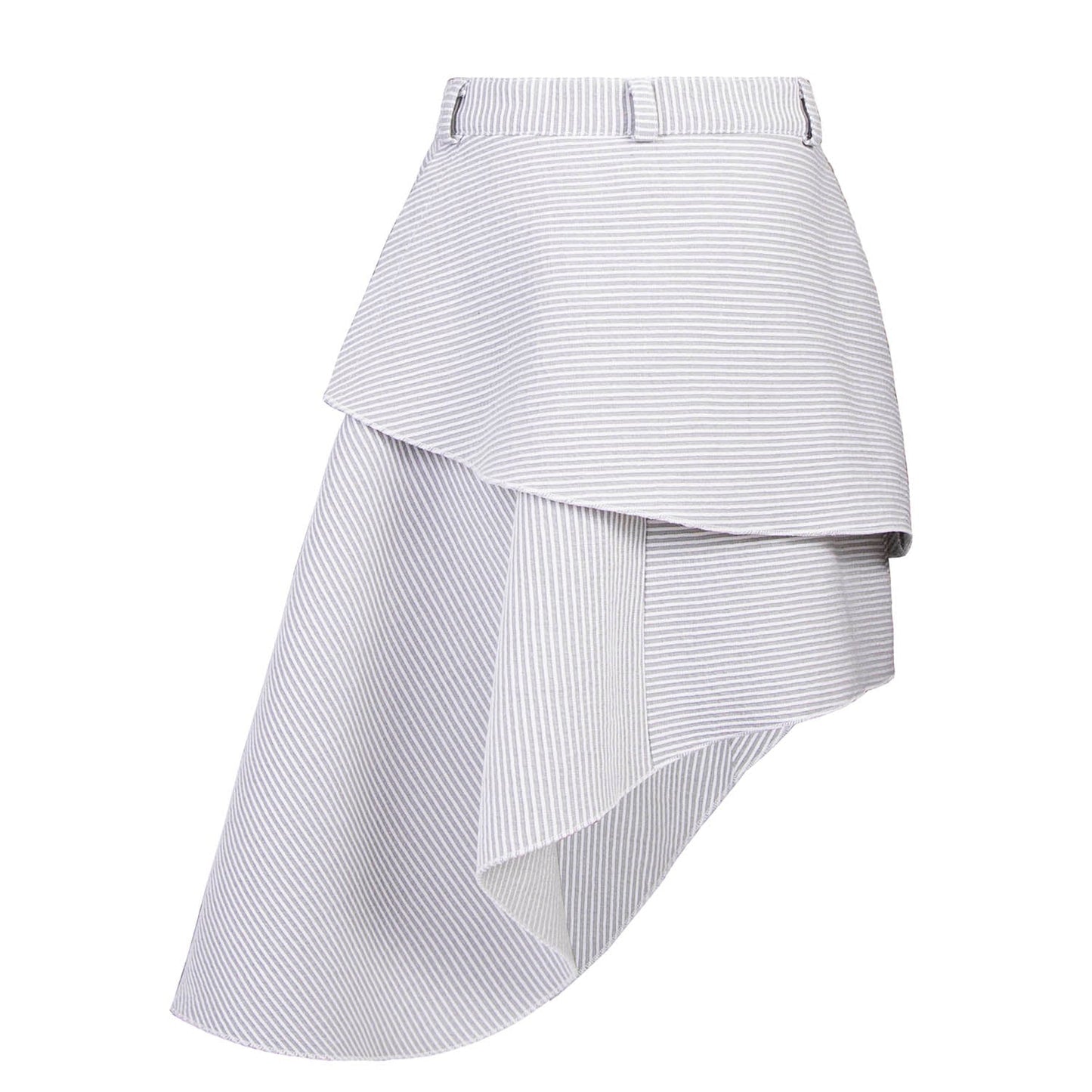 Girls Asymetrical Skirt with Grey Stripes
