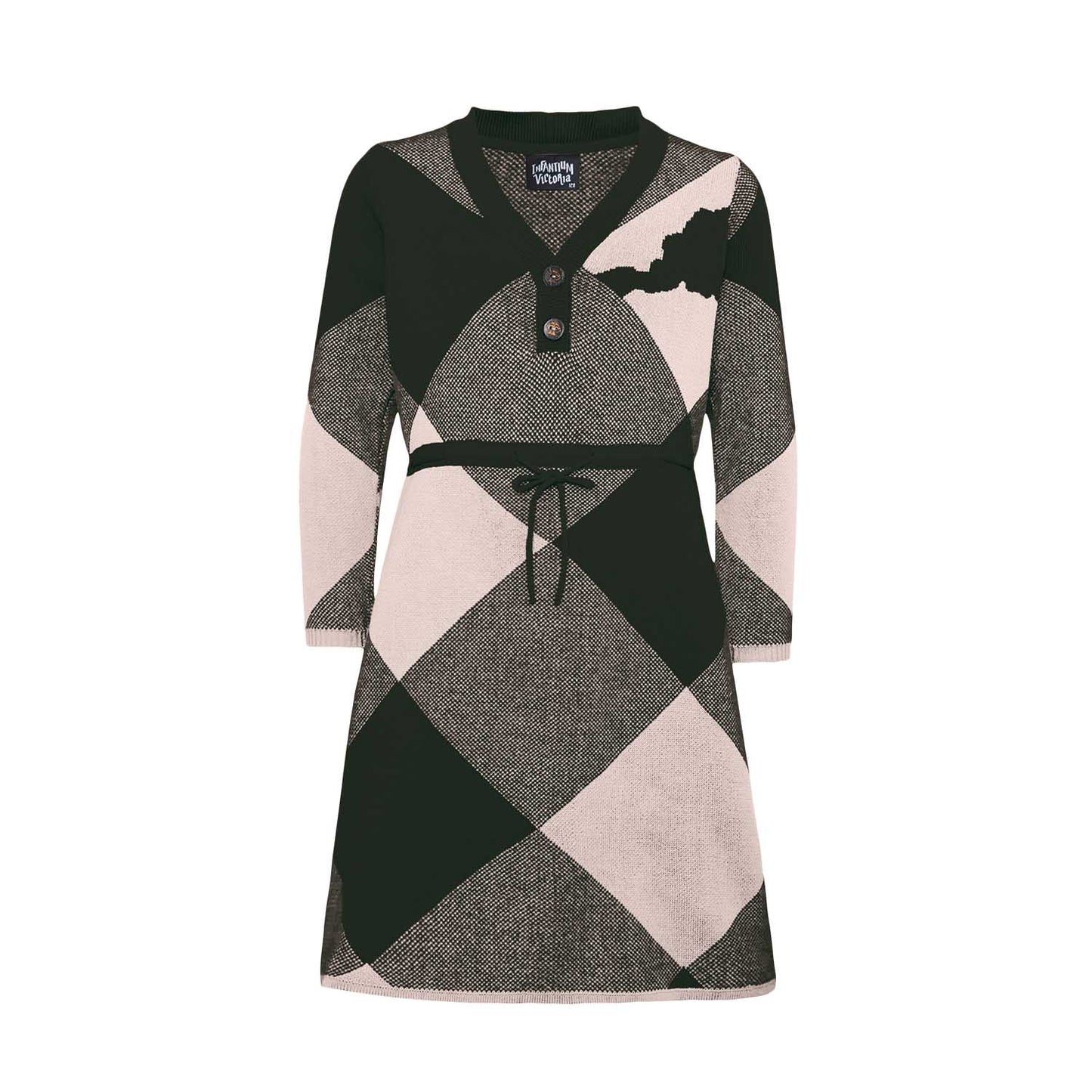 Black & Light Pink Sweater Dress