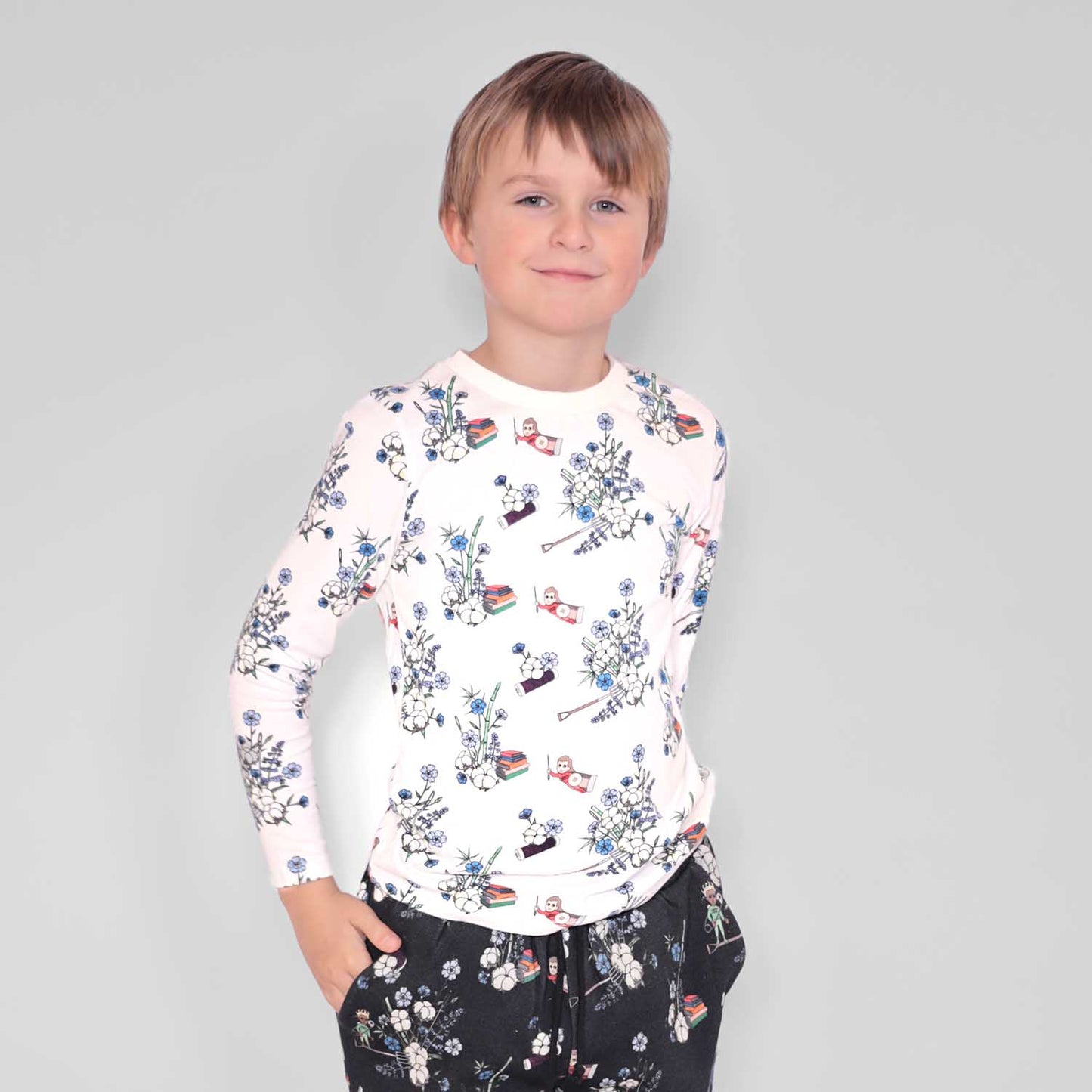 White Floral T-shirt for Kids