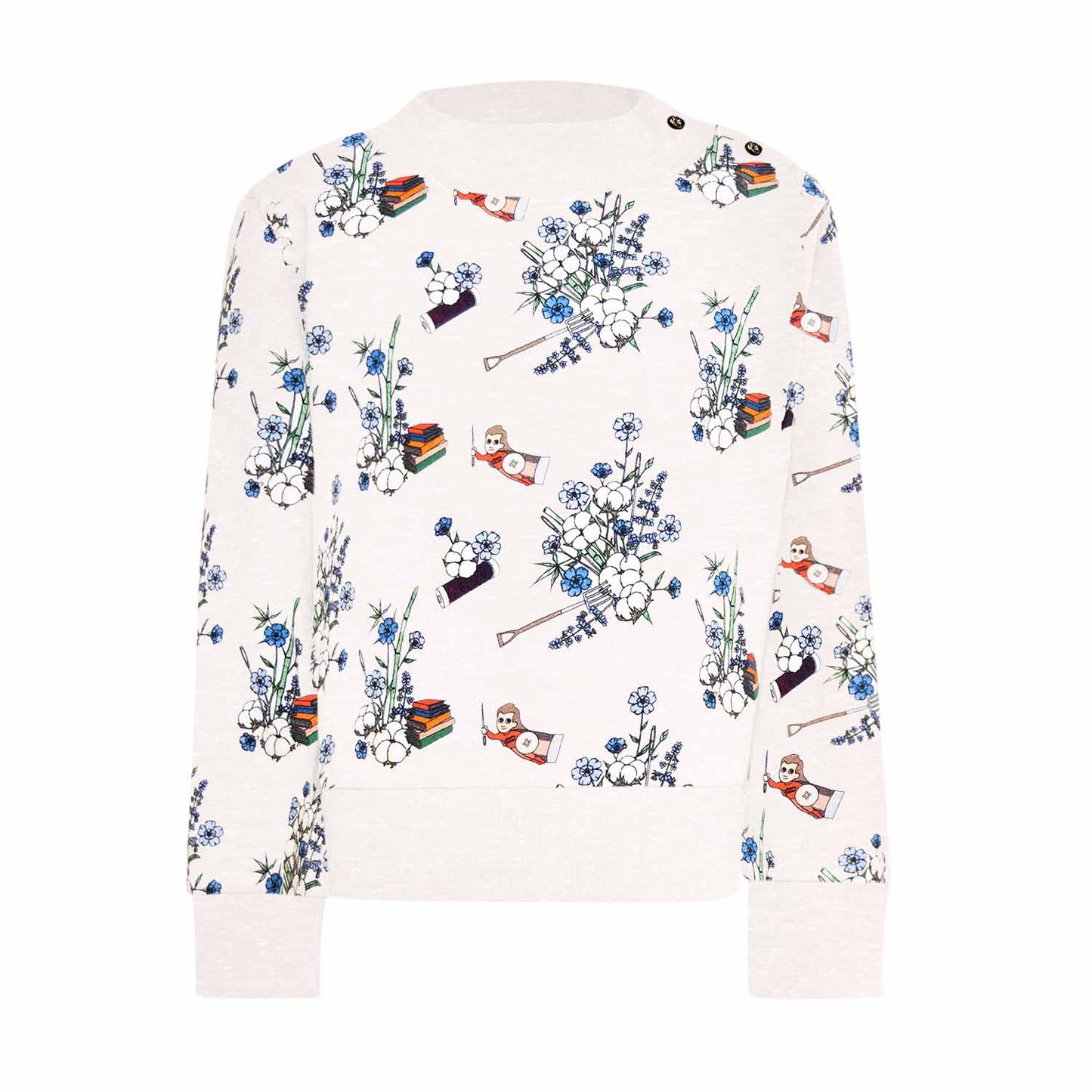 White Floral Kids Sweatshirt