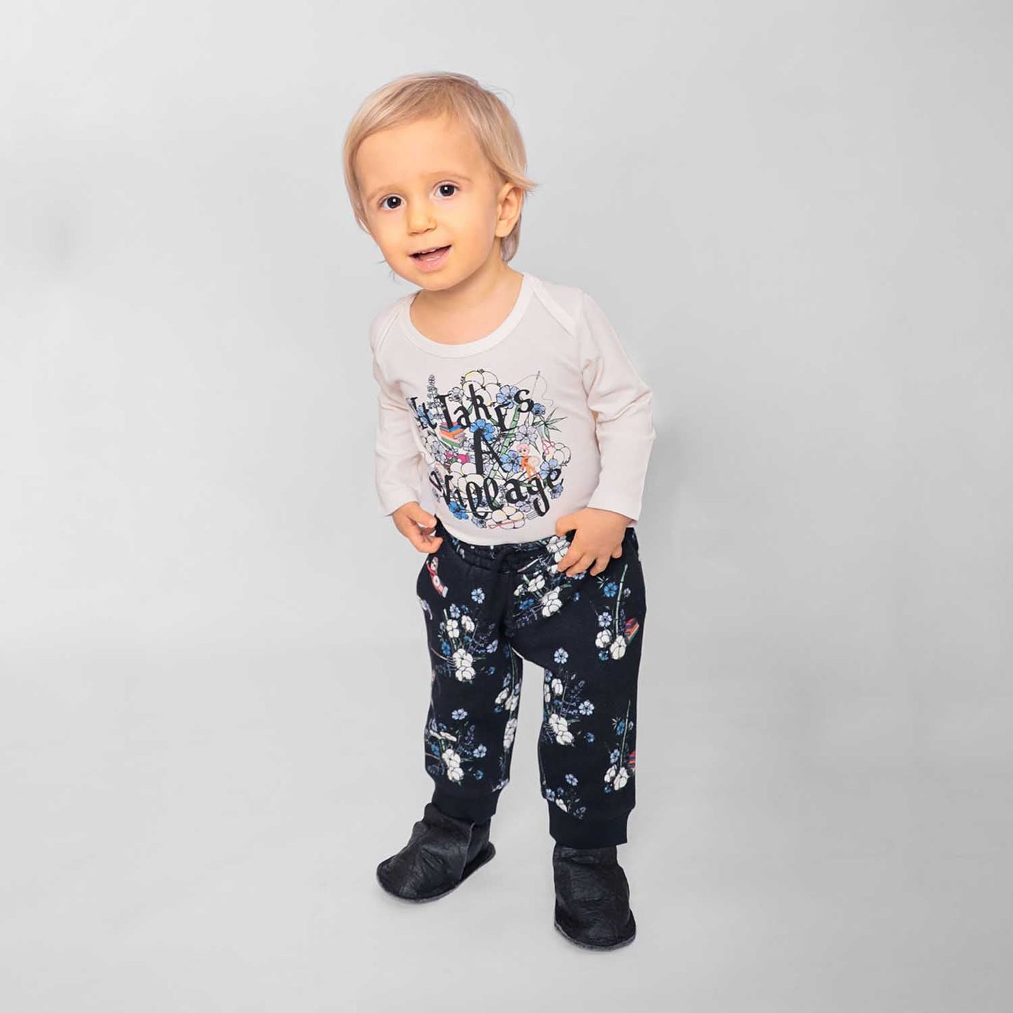 White Baby Onesie with Print
