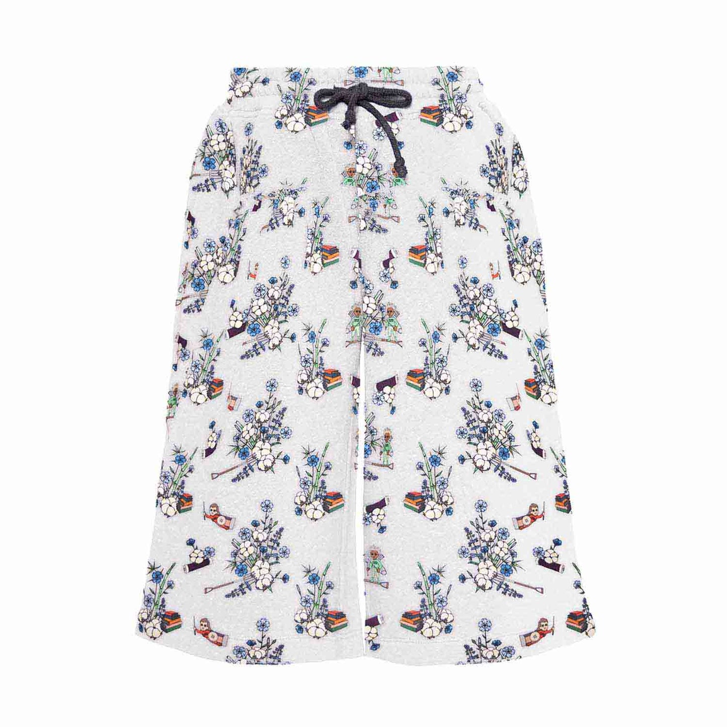 Girl and Boy Shorts in White Print