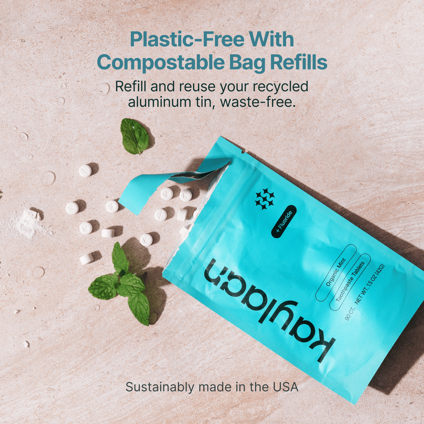 Fluoride Mint Toothpaste Tablets Refill - Vegan America