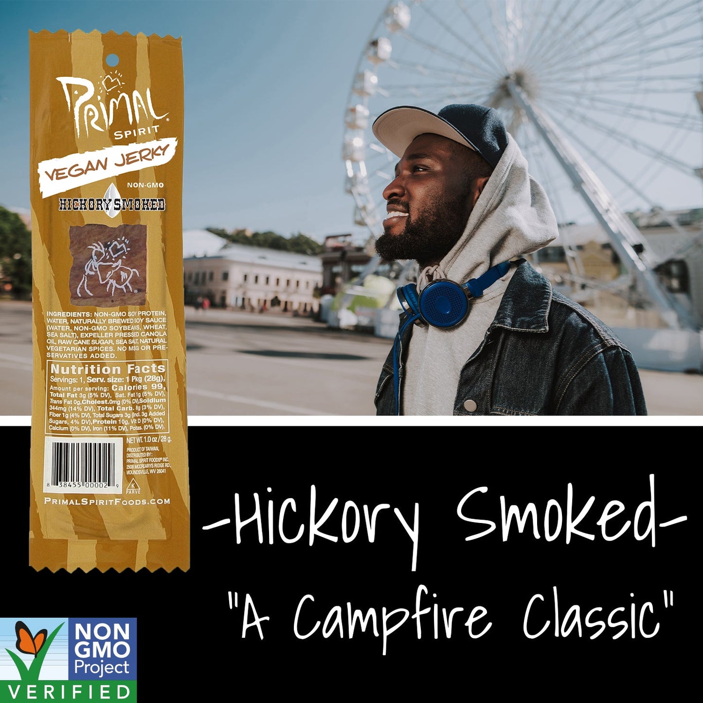 Primal Spirit Vegan Jerky - HICKORY SMOKED