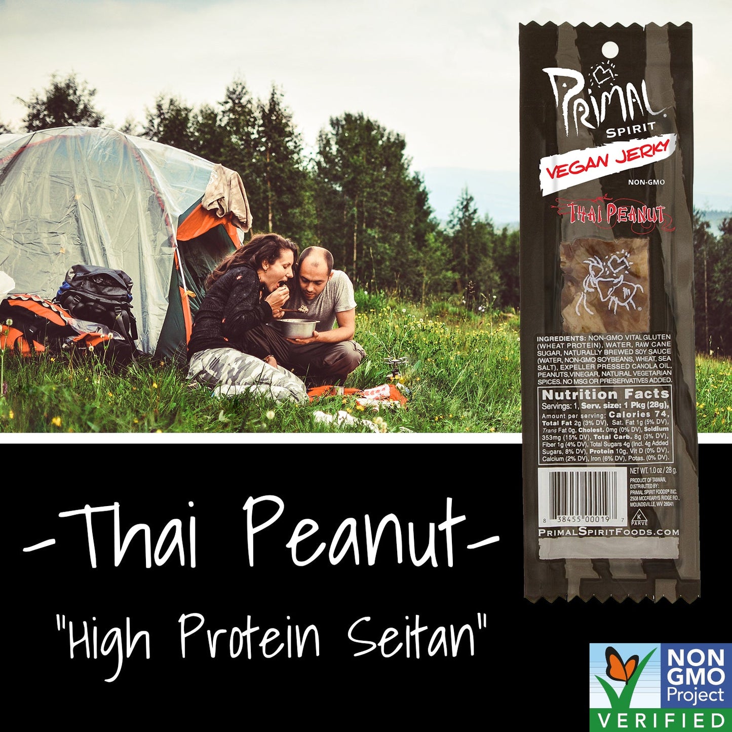 Primal Spirit Vegan Jerky - THAI PEANUT