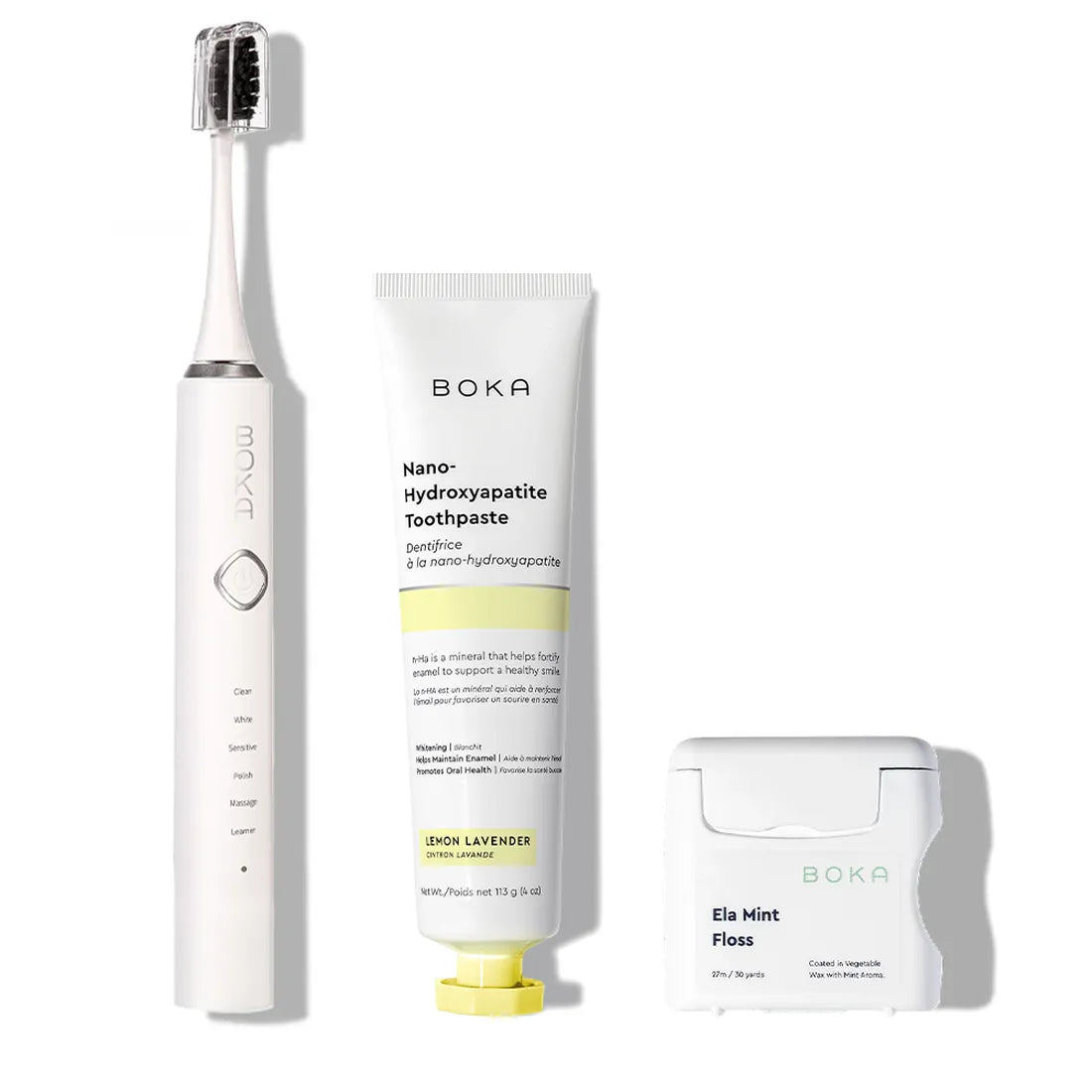 3.0 Boka Kit: premium oral care for healthy teeth and gums on a sleek white background.