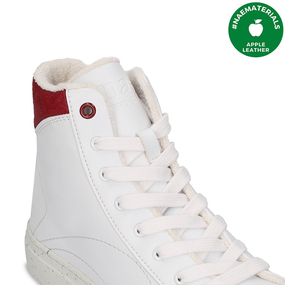Piñatex® & AppleSkin® Vegan High-Top Sneakers London Red - Vegan America