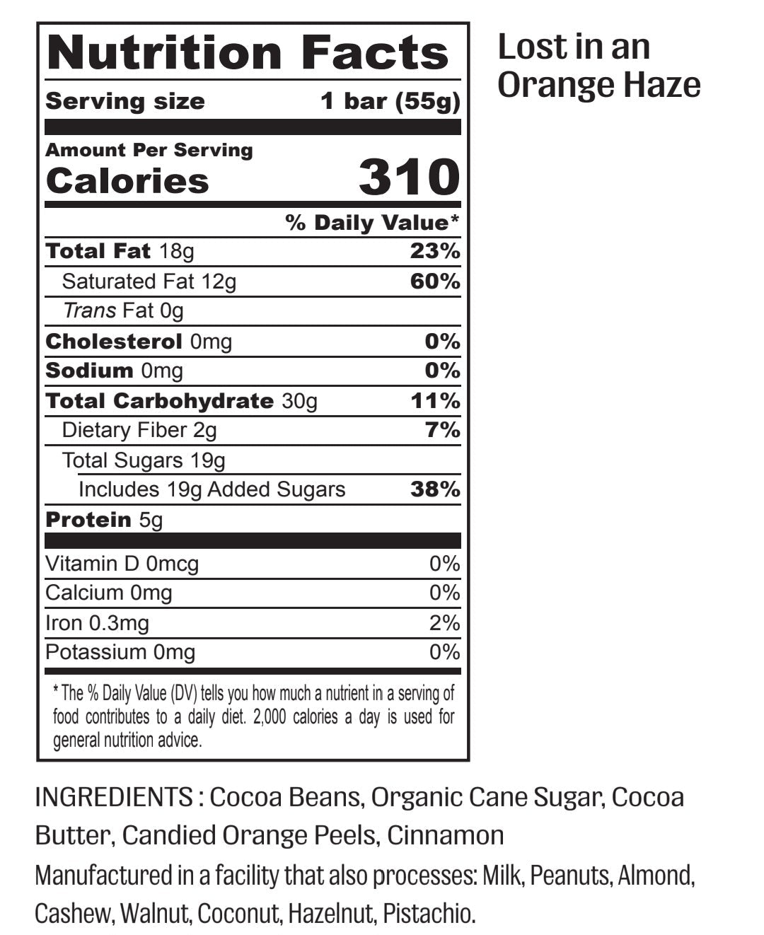 Lost In An Orange Haze - 64% Dark Orange Cinnamon Chocolate - Vegan America