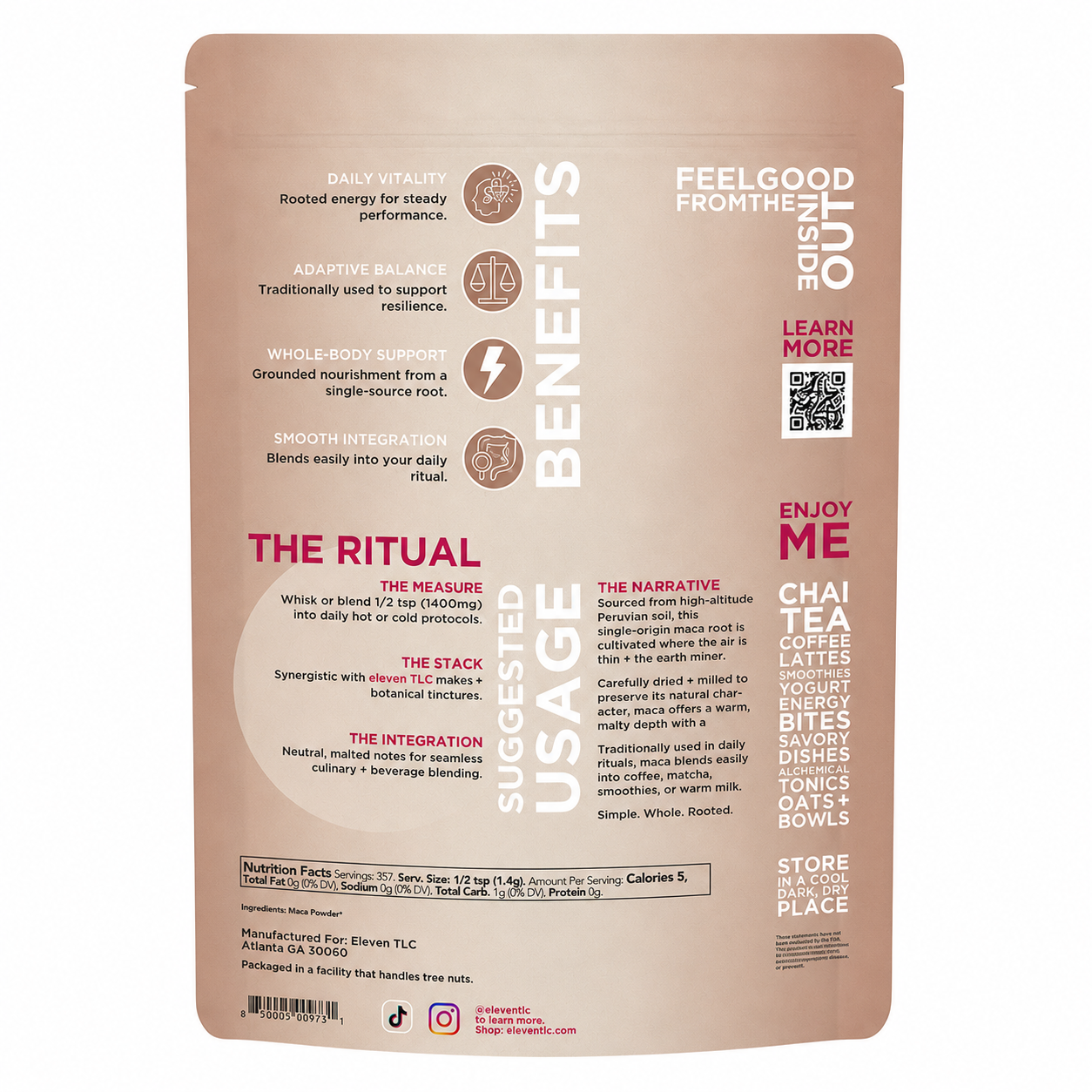 Organic Gelatinized Maca Root Powder | 500g Bulk Foodservice