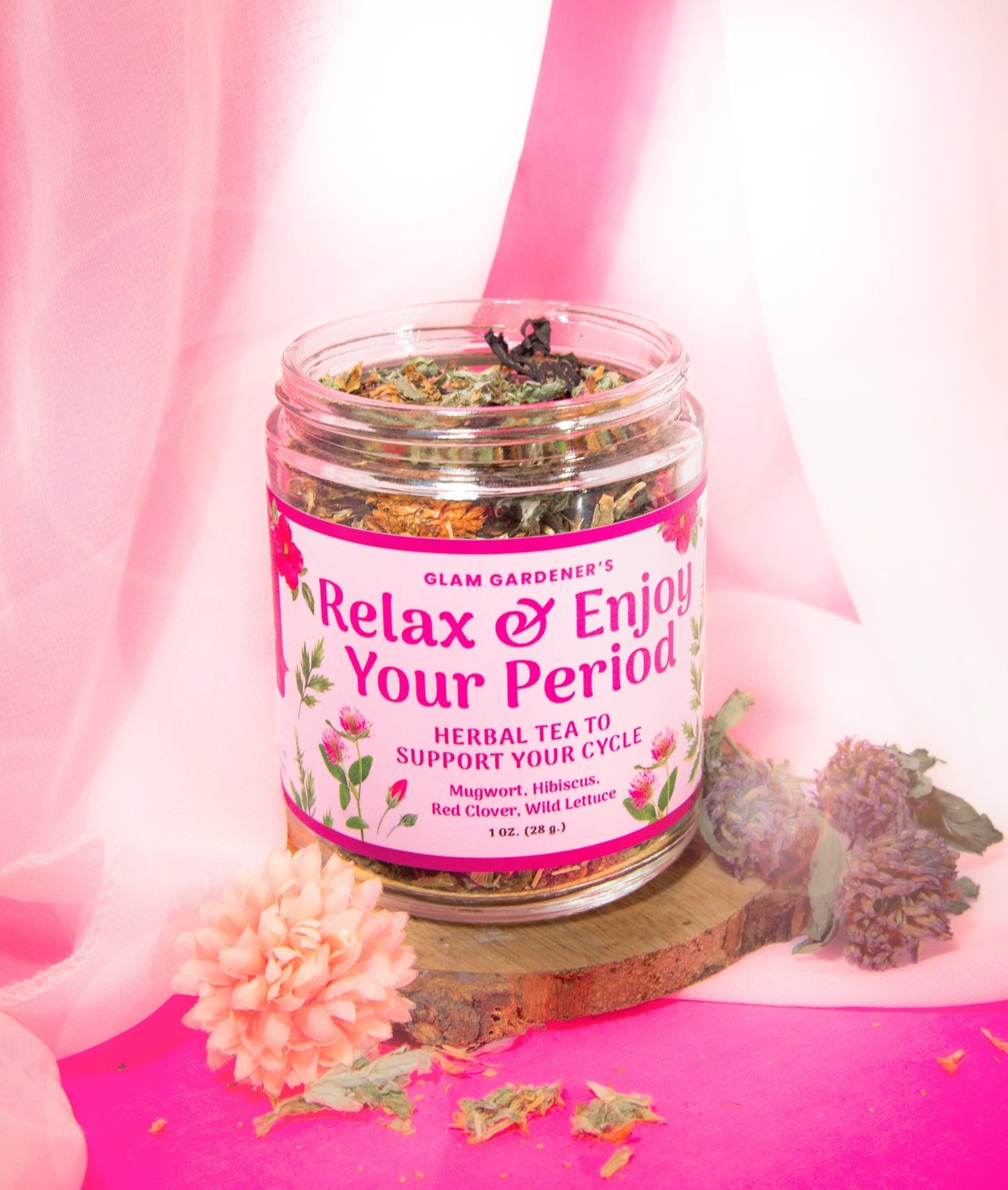 RELAX & ENJOY YOUR PERIOD • Looseleaf herbal tea for period and PMS relief with mugwort, red clover, wild lettuce, and hibiscus - Vegan America