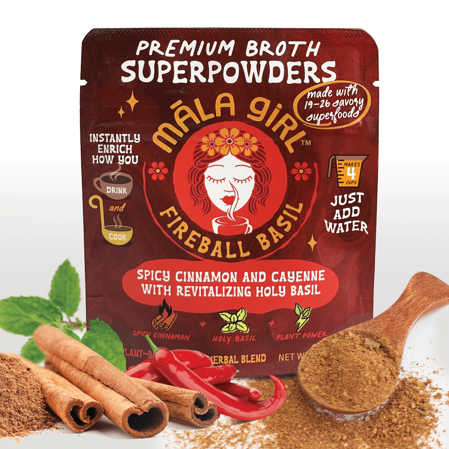 Fireball Basil Superfood Broth Powder - Vegan America
