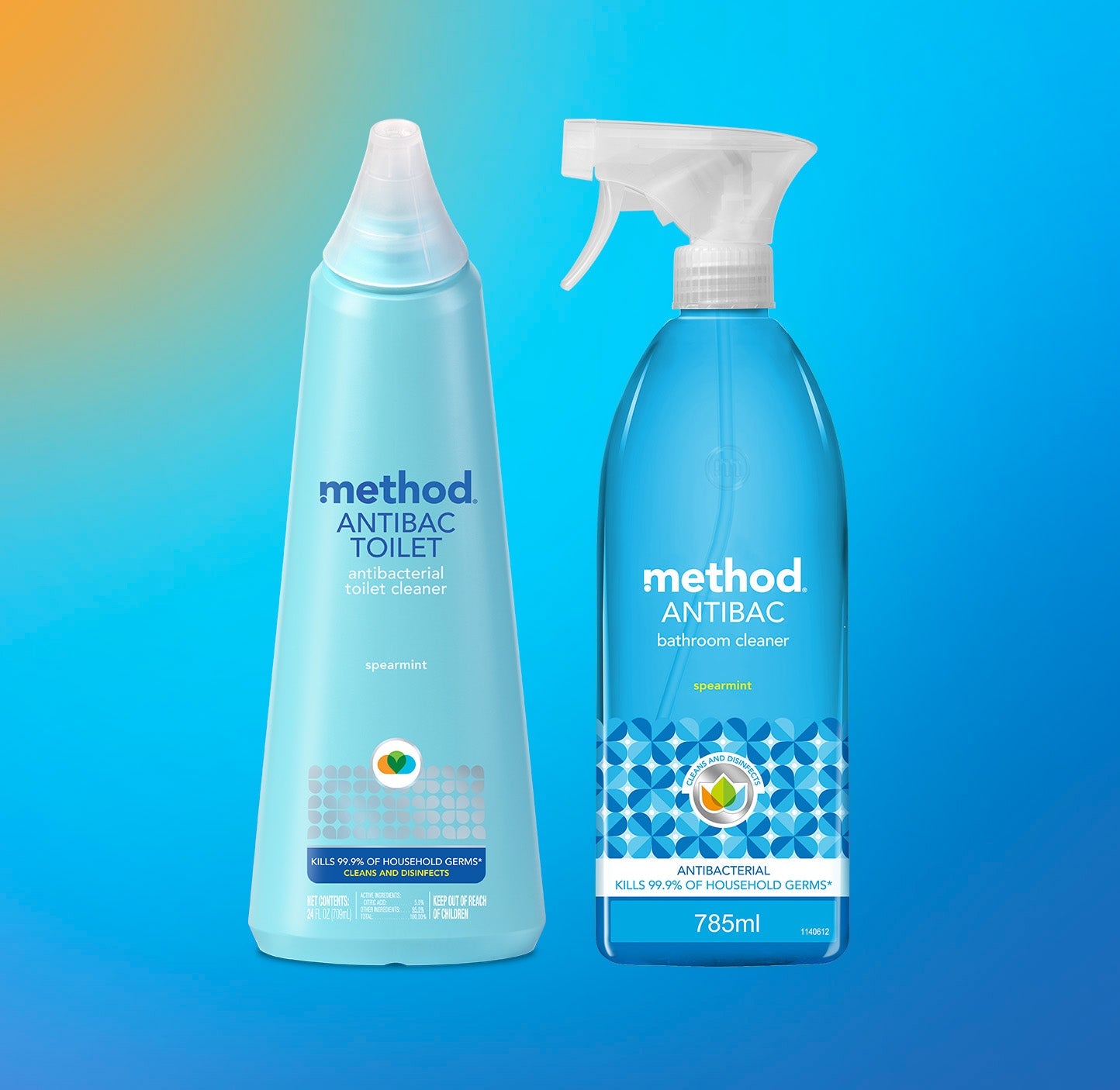 spearmint antibacterial bathroom cleaning duo, 52 oz