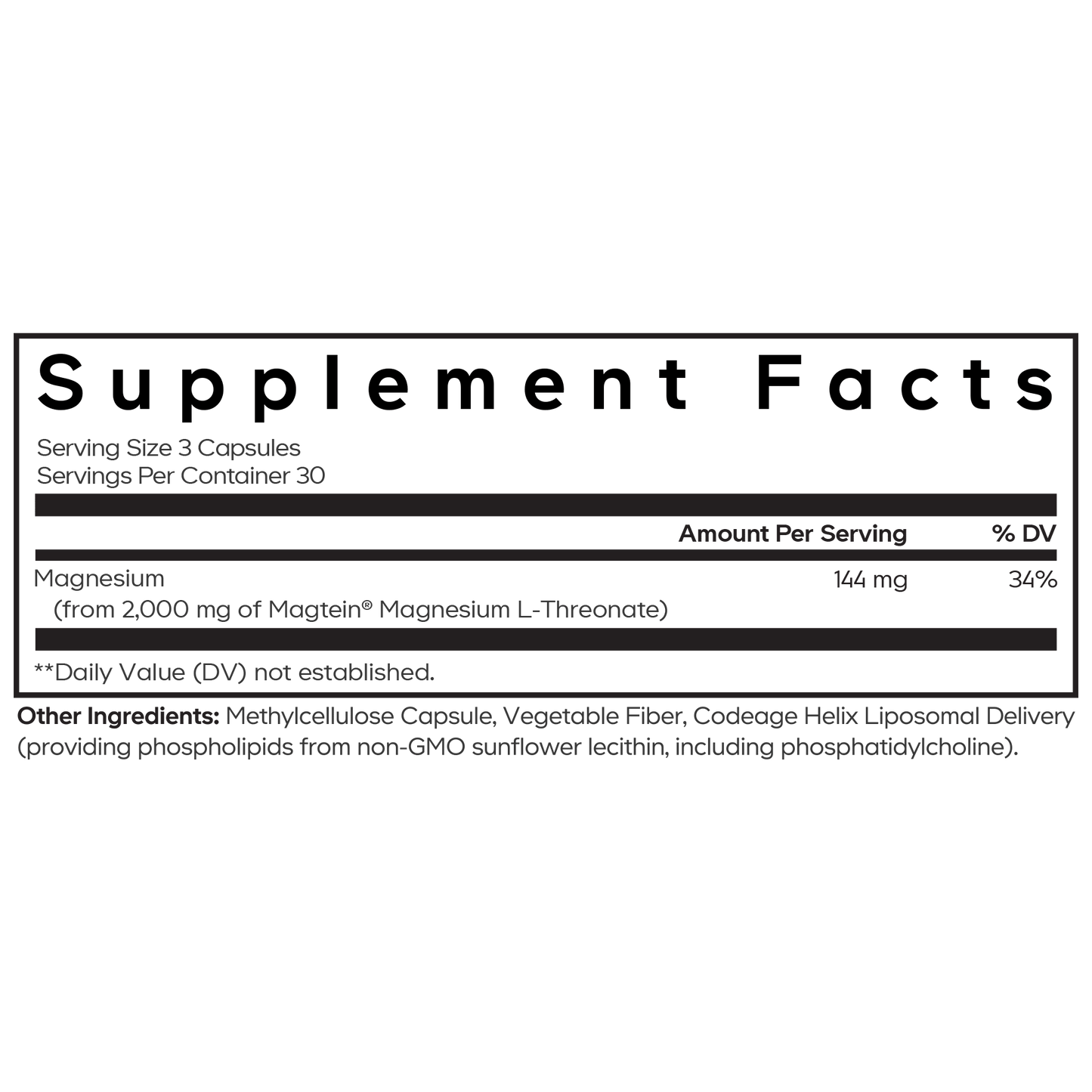Liposomal Magnesium L - Threonate - Vegan America