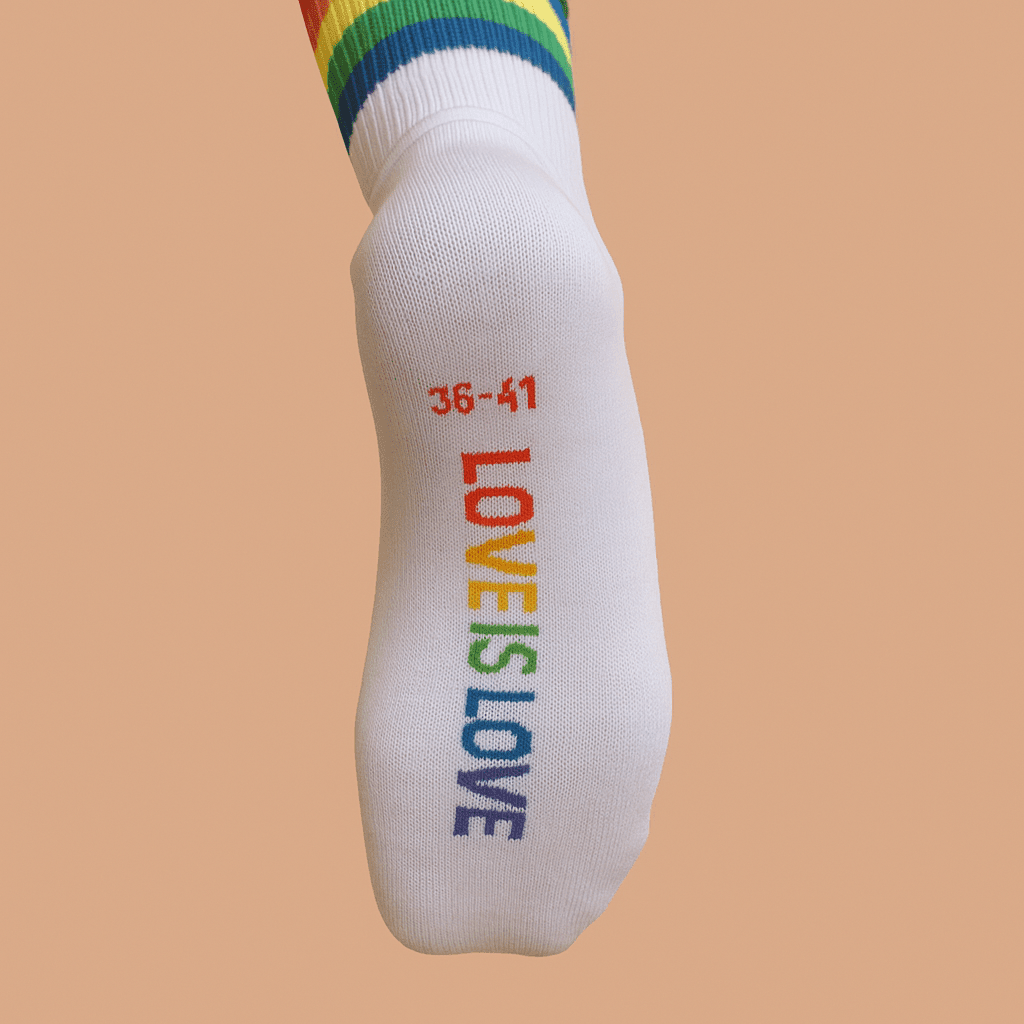 Love is Love Pride Sock White - Vegan America