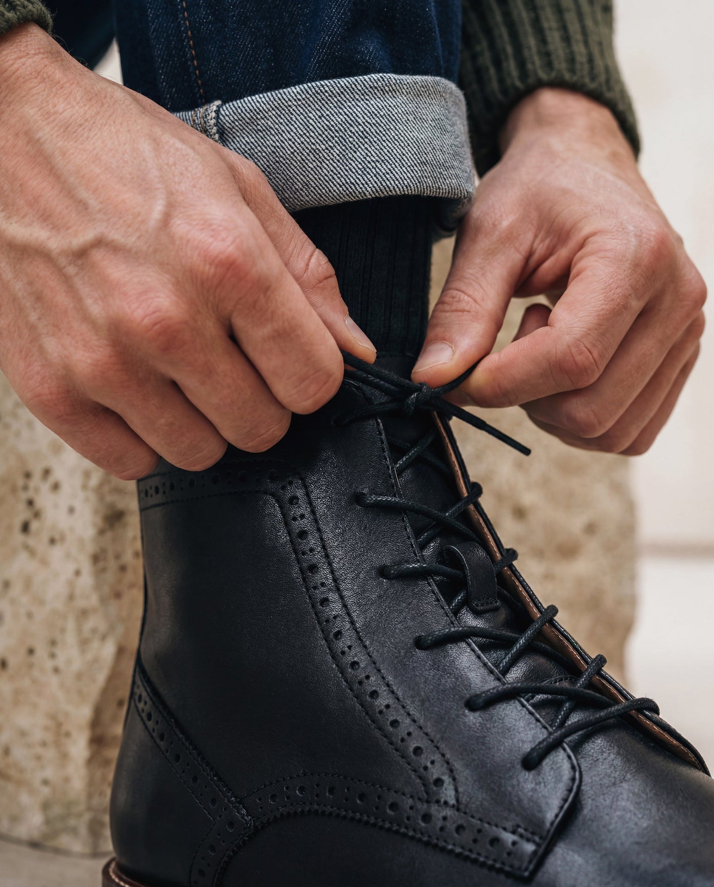 Men's Vegan Lace-Up Boots Chase Black