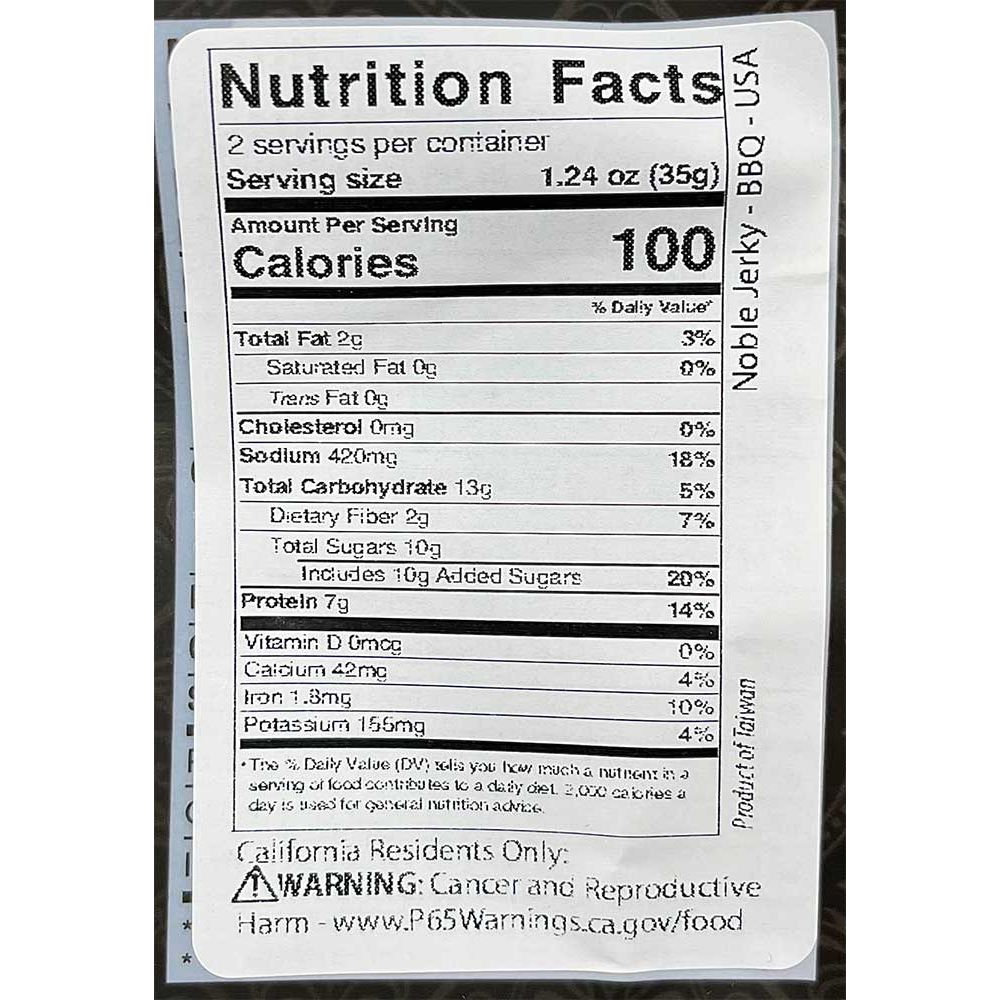 Noble Jerky - Sweet BBQ, 2.47oz