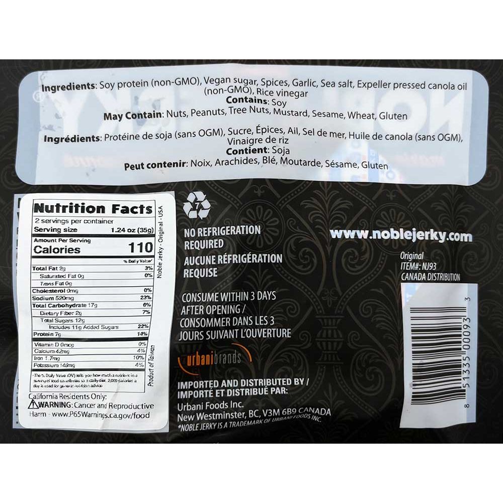 Noble Jerky - Original, 2.47oz