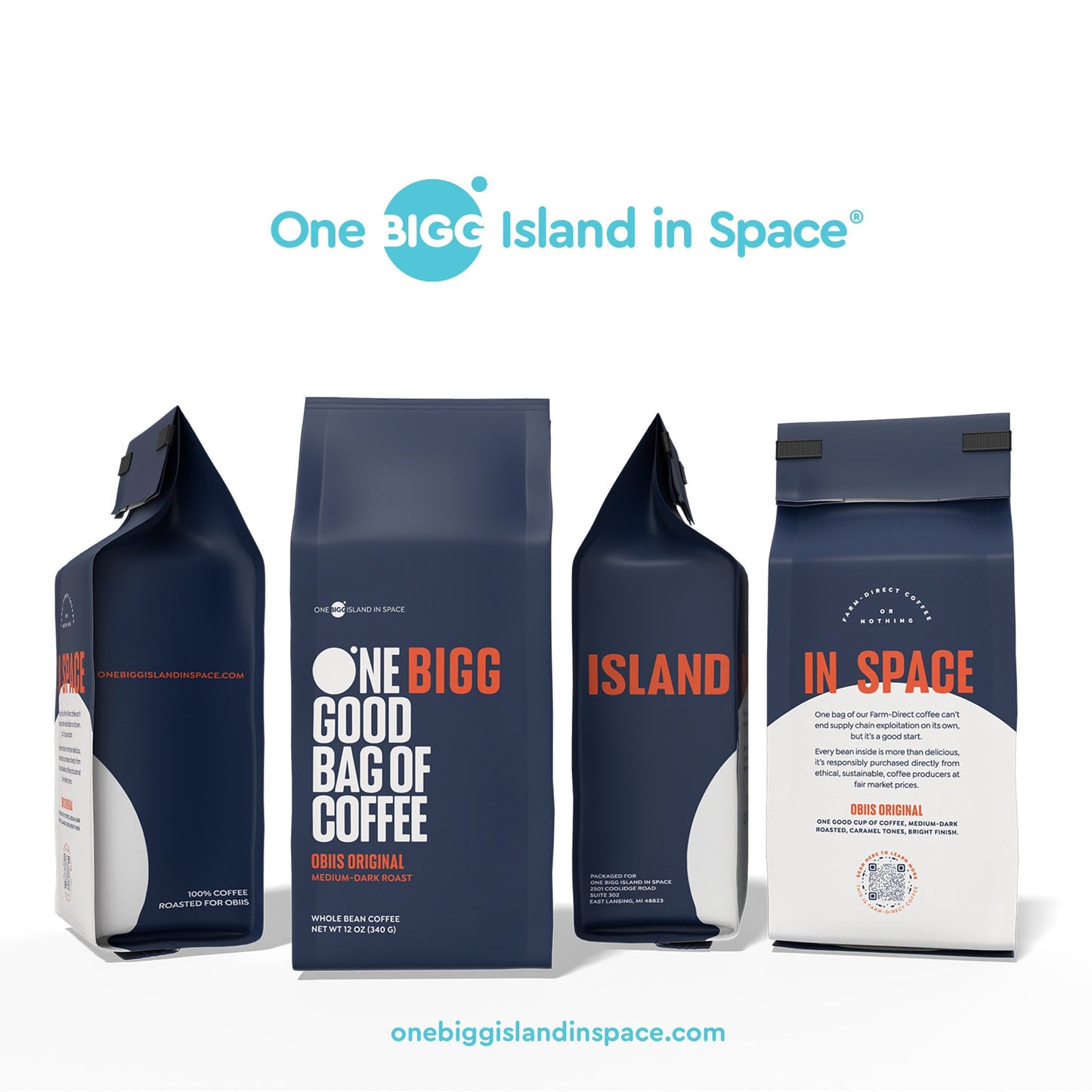 One Bigg Good Bag of Coffee 12oz 100% Farm Direct Arabica Whole Bean Coffee - Vegan America