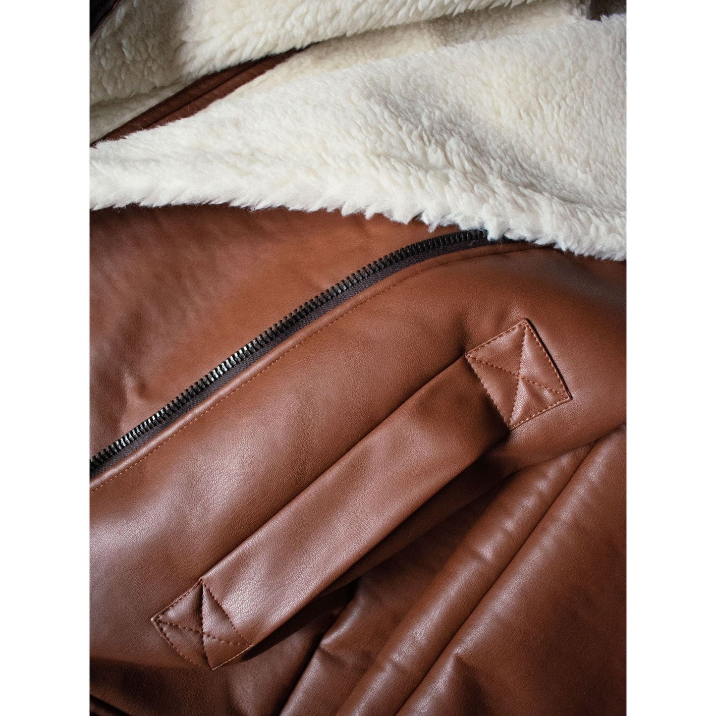 Oversized Recycled Vegan Shearling Aviator Jacket