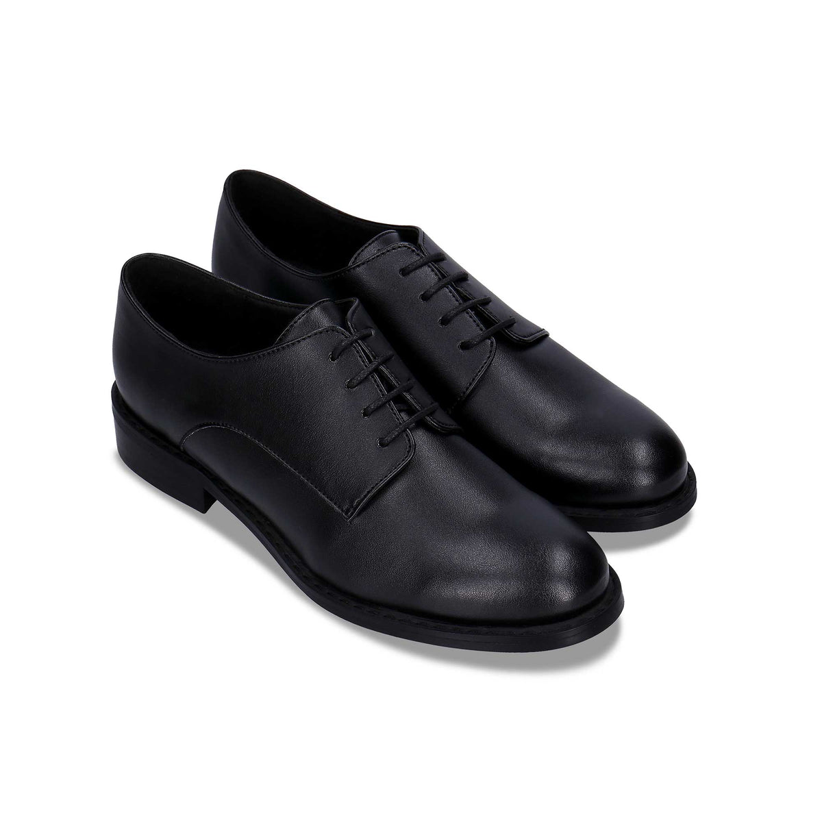 Women's Vegan Derby Shoes Obe Black - Vegan America