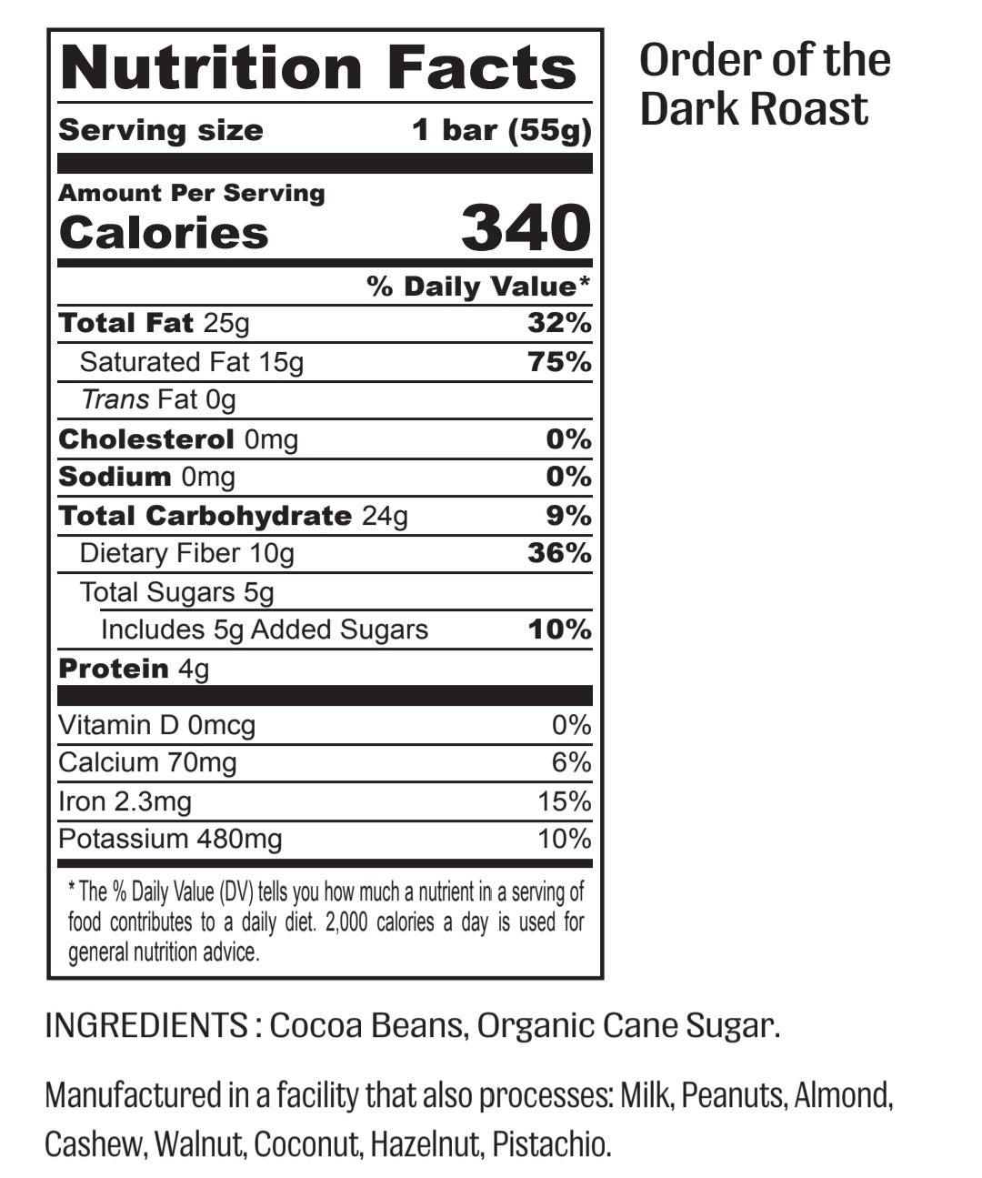 Order of the Dark Roast - 91% Dark Chocolate - Vegan America