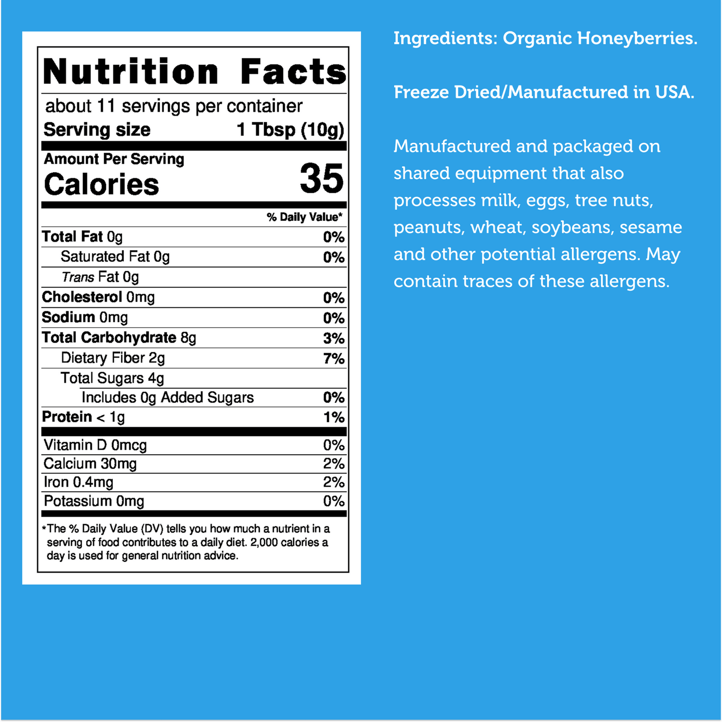 Freeze Dried Organic Honeyberry Powder - Vegan America