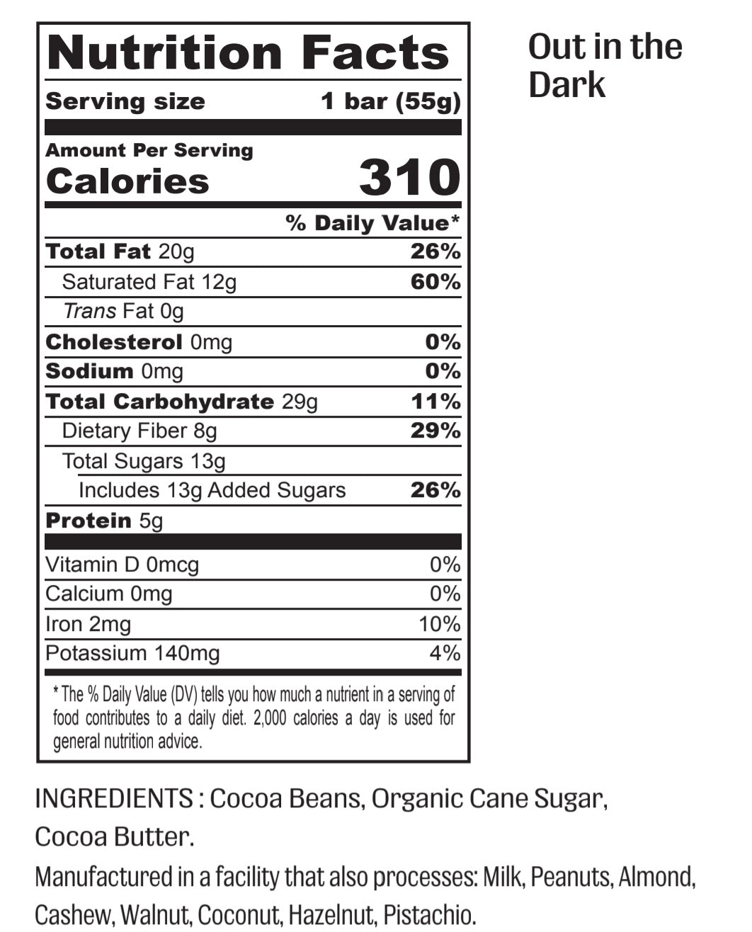 Out in the Dark - 73% Dark Chocolate - Vegan America