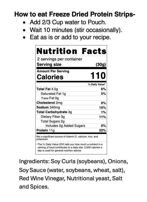 Oven Roasted Protein Strips (2 servings) - Vegan America