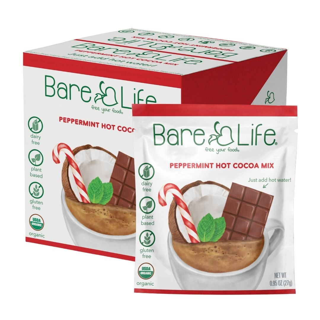 Instant Dairy Free Peppermint Hot Cocoa Mix | Single Serving 10 Pack |Gluten Free, Vegan and Organic - Vegan America