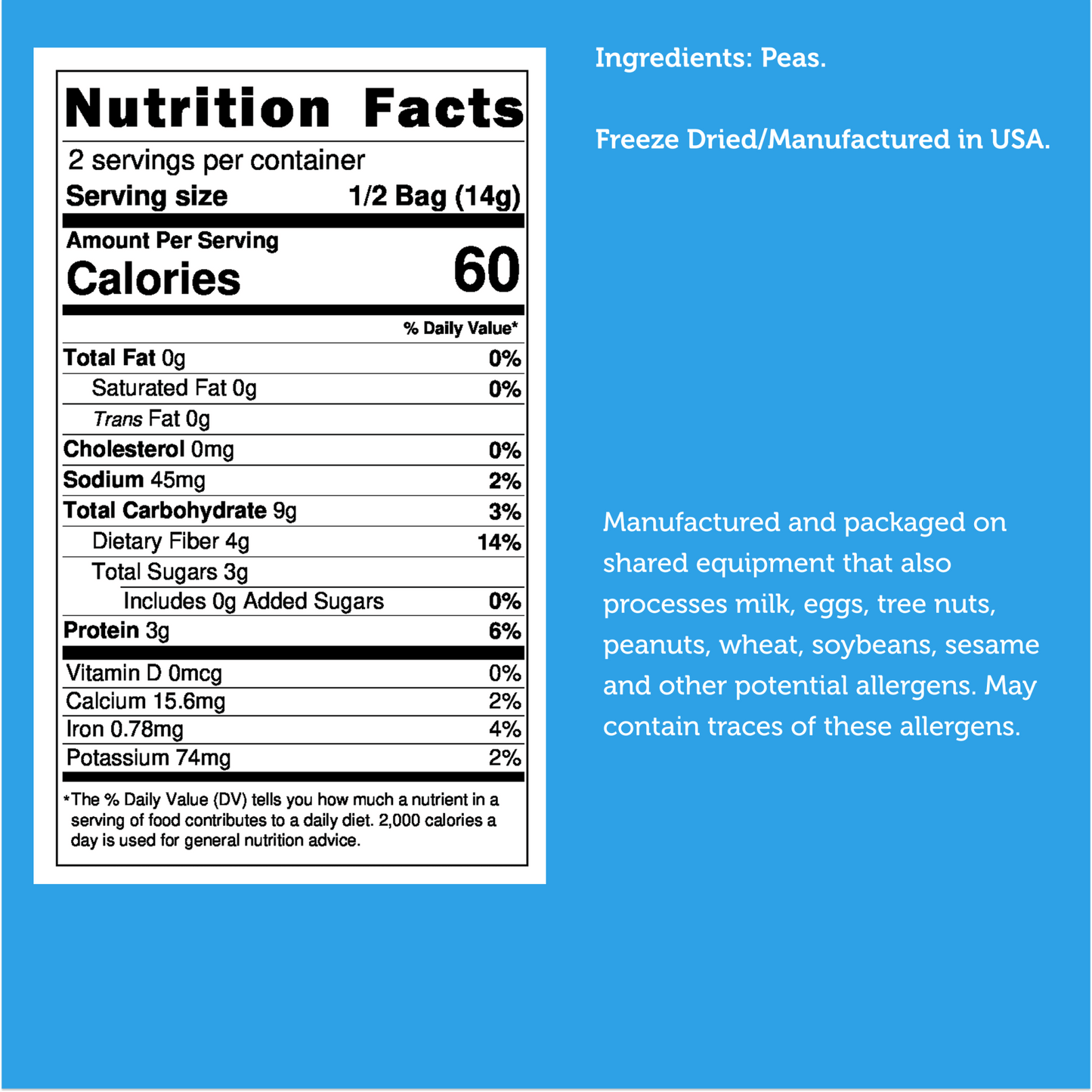 Freeze Dried Peas - Vegan America