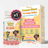 Tummy Stars Kids Prebiotic & Probiotic Gummies + Fiber – Gut Health & Digestion Support for Kids | Promotes Regularity, Detox Support & Mood Support | Vegan, 60 Count - Vegan America