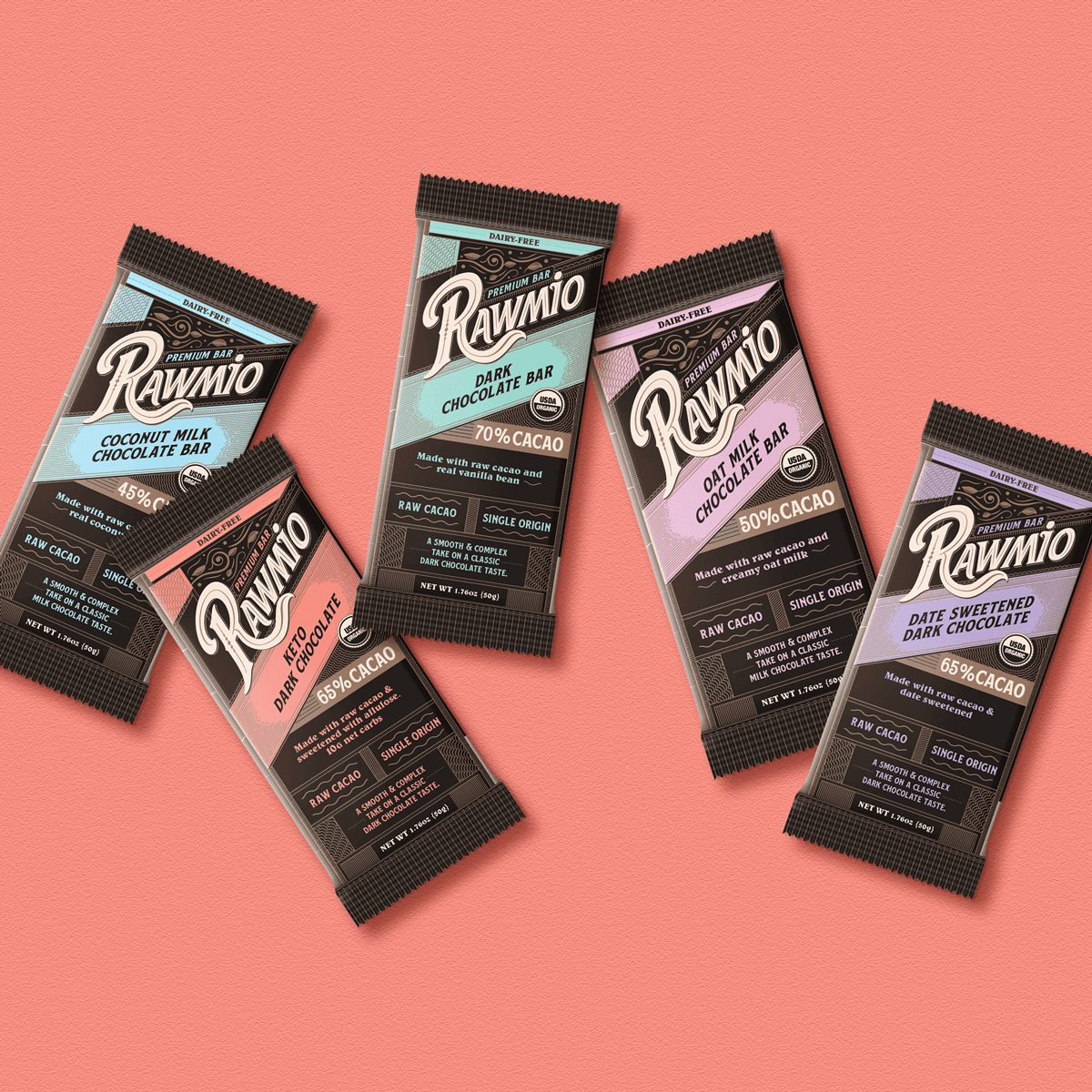 Rawmio Premium Bars Variety Pack of 5 - Vegan America
