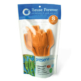 Clearance - Orange Heavy Duty Cutlery | Knives, Forks, Spoons | 8 sets - Vegan America