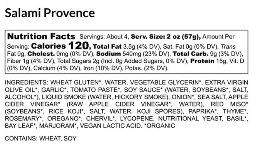 PLANT - BASED SALAMI PROVENCE 3 - PACK - Vegan America