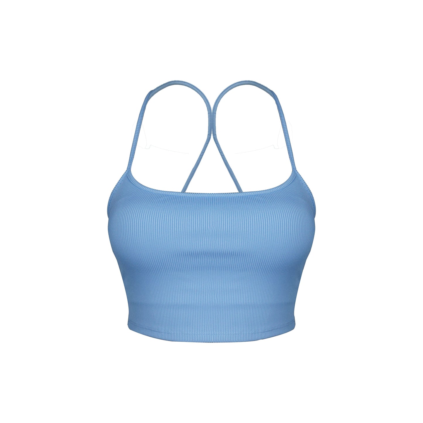Thin Strap Ribbed Cropped Tank
