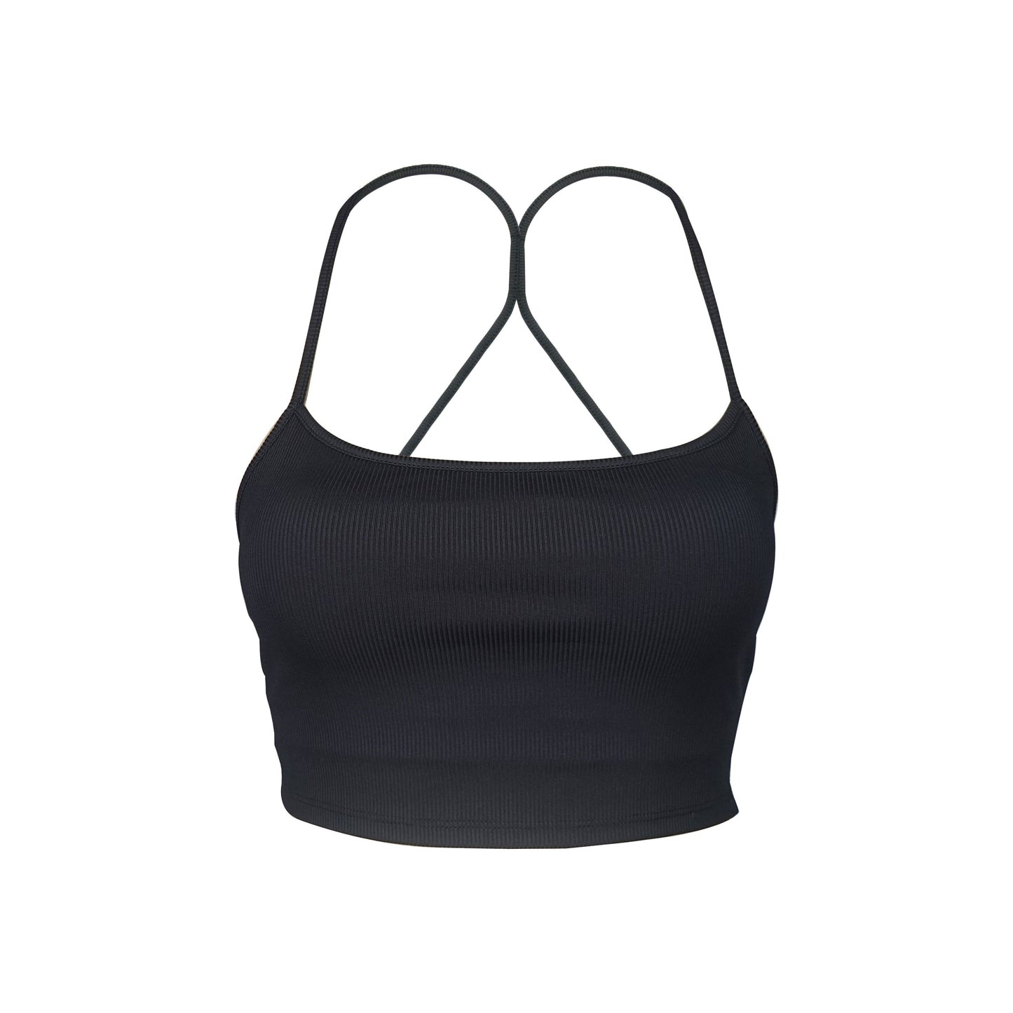Thin Strap Ribbed Cropped Tank